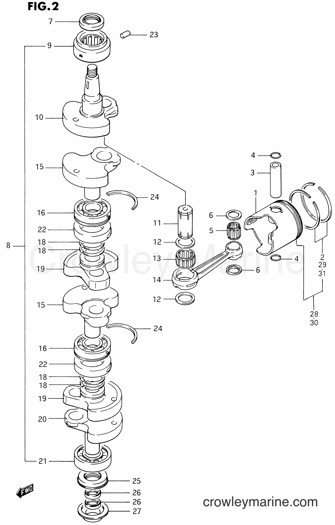 Suzuki Marine DT85 - CRANKSHAFT