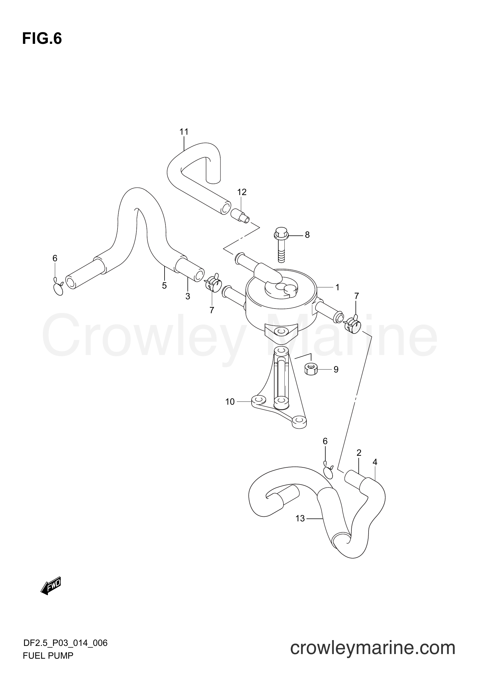 Suzuki Marine DF2.5 00252F-410001~ - FUEL PUMP