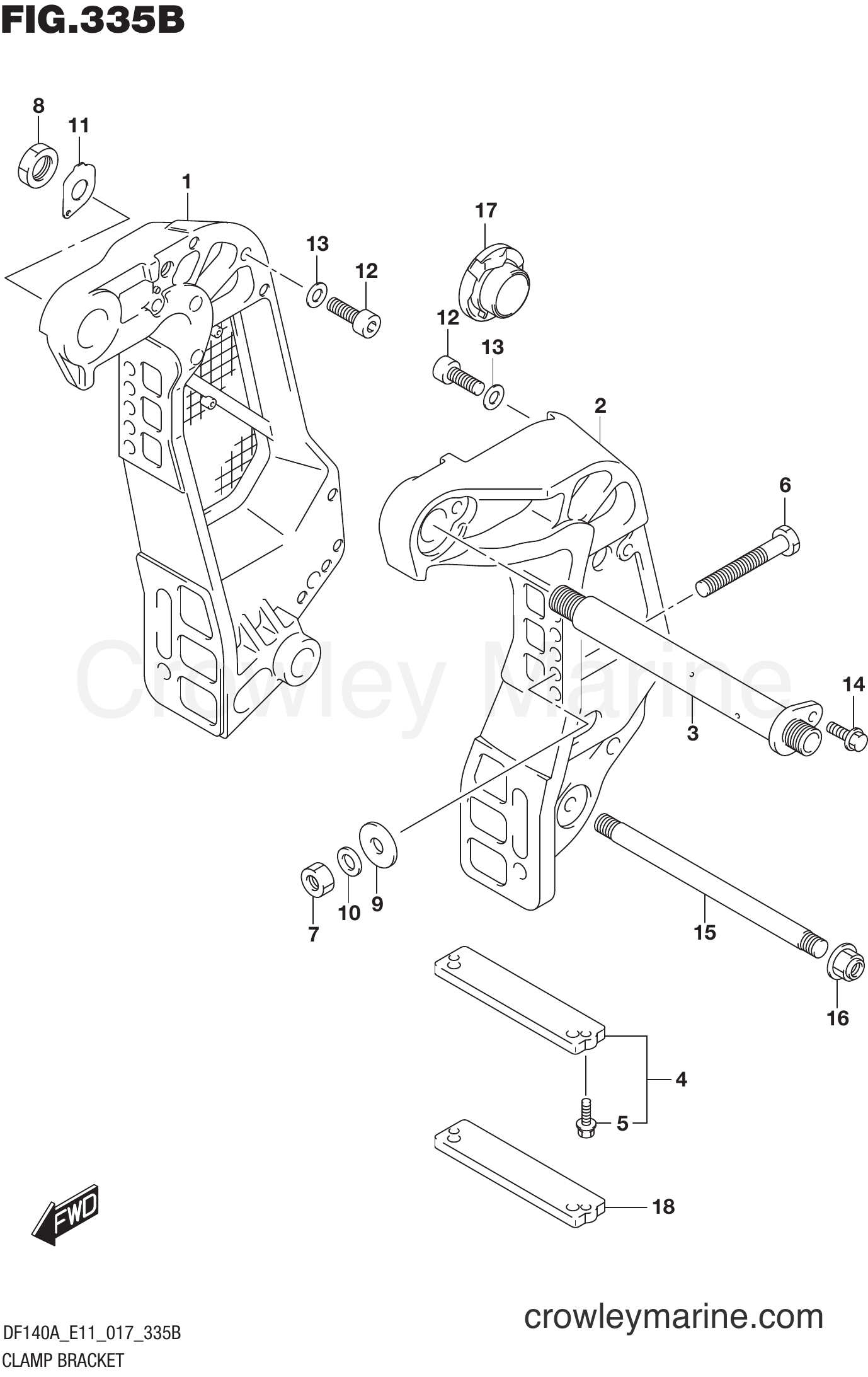 Suzuki Marine DF115AT 710001~ - CLAMP BRACKET (DF115AT E11)