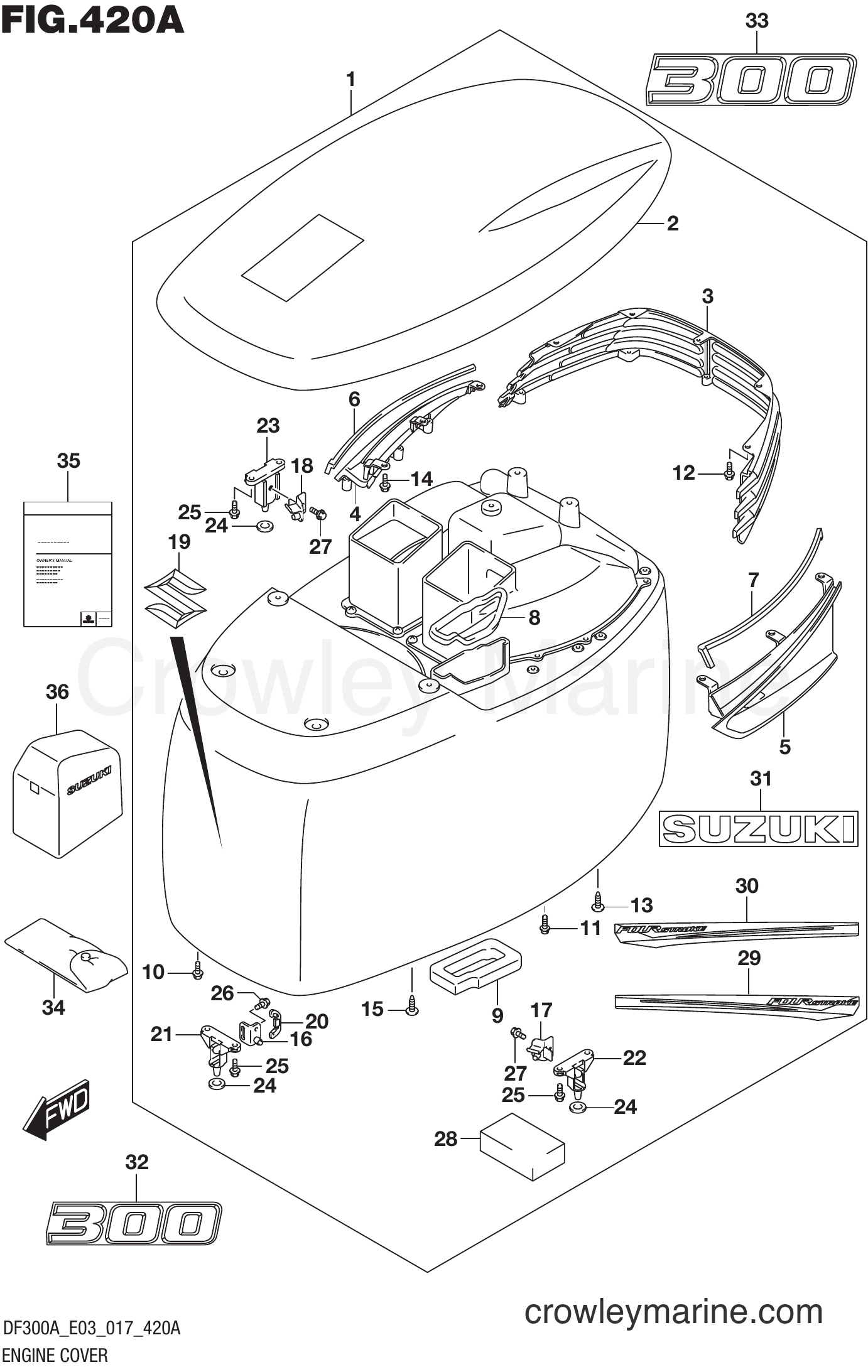 Suzuki Marine DF300AP 710001~ - ENGINE COVER (DF300A E03)