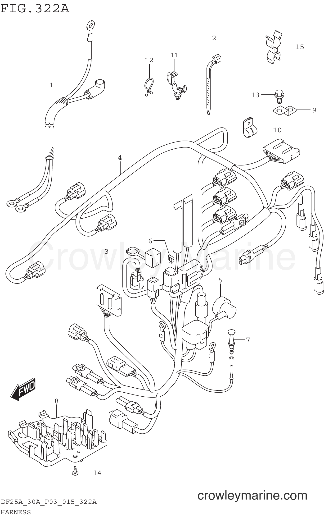 Suzuki Marine DF25A 510001~ - HARNESS (DF25A P03)