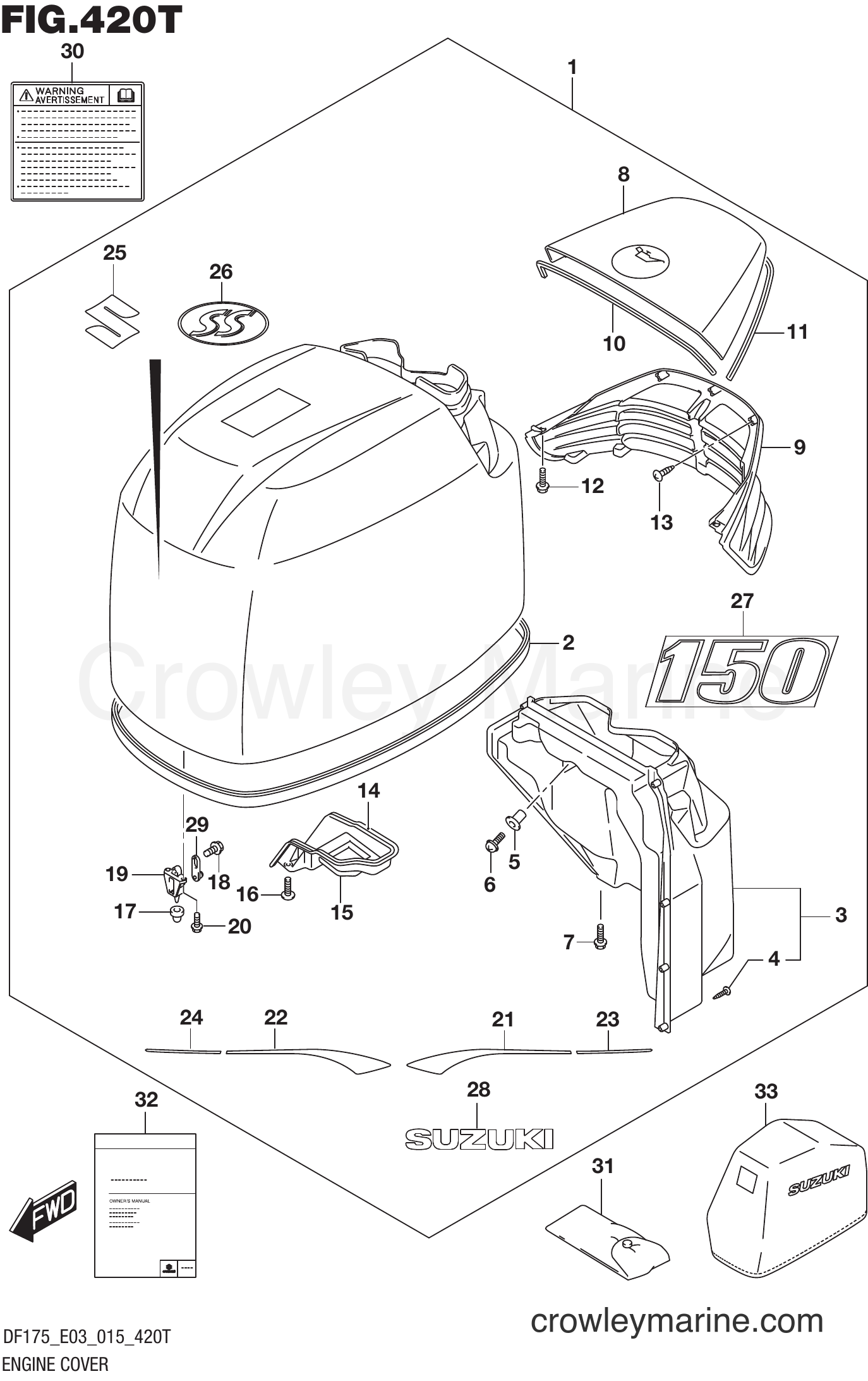 Suzuki Marine DF150 51001~ - ENGINE COVER (DF150ST E03)