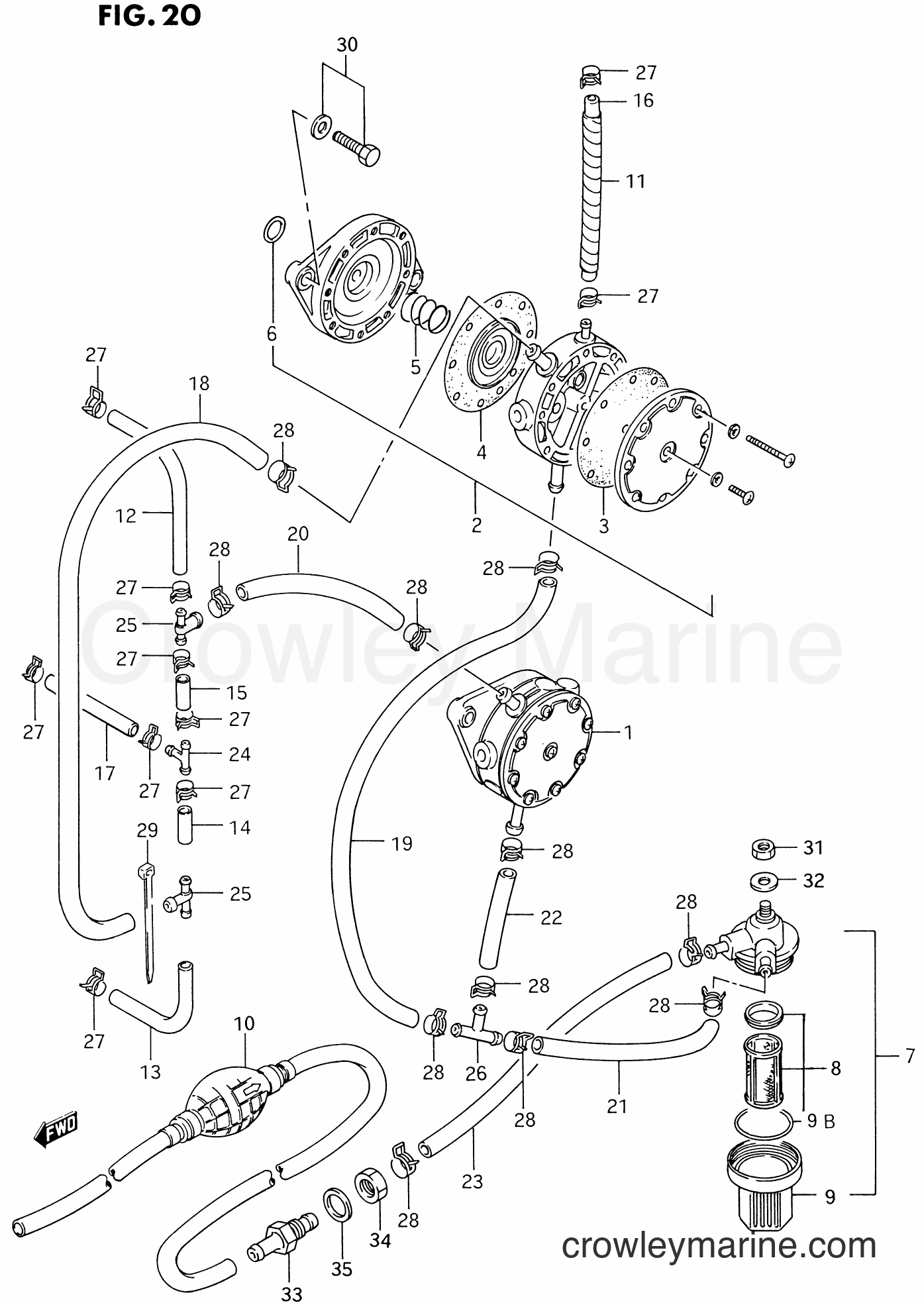 FUEL PUMP (DT150/175/200)(MODEL94) 1992 TwoStroke Outboard 200