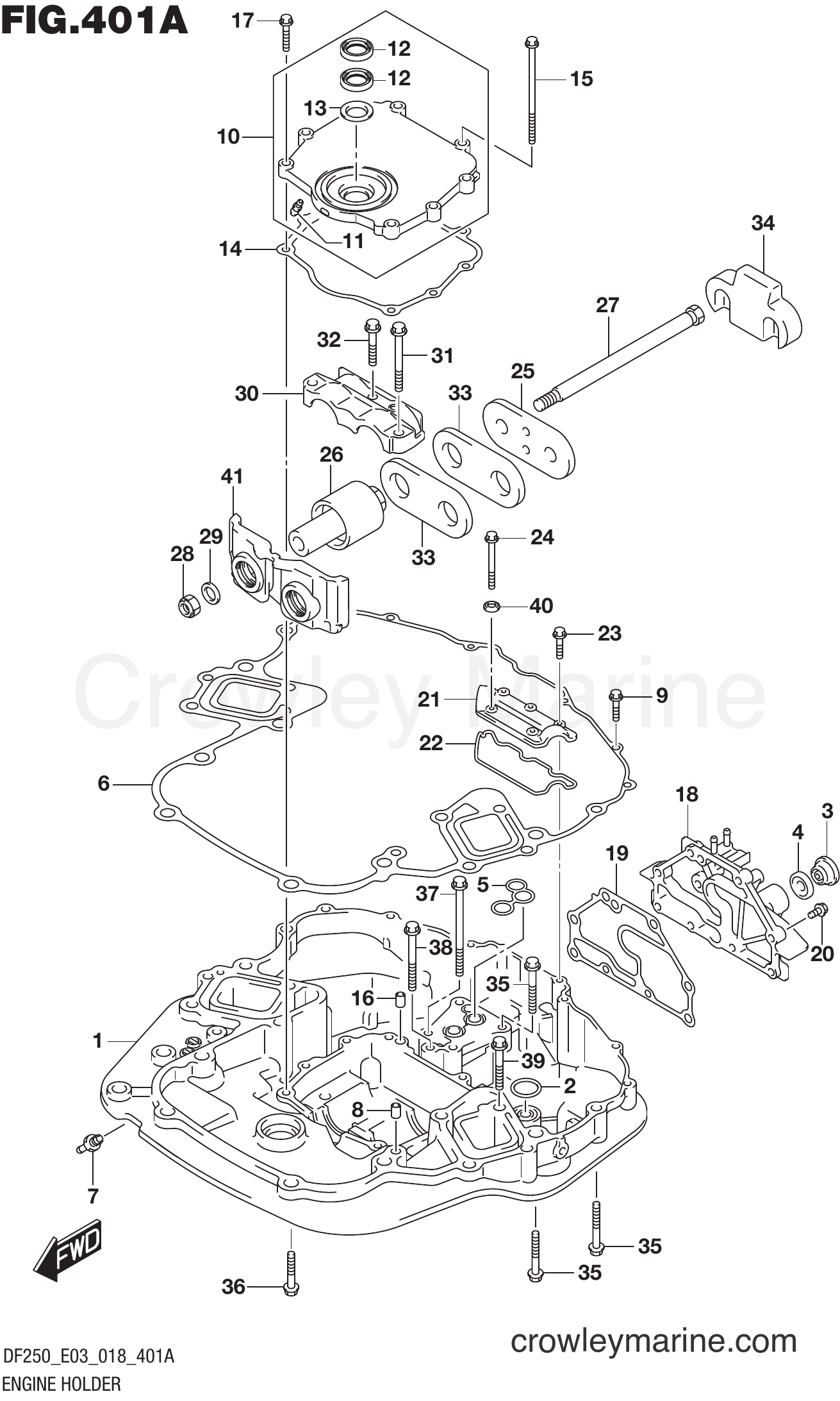 Suzuki Marine DF225Z 810001~ - ENGINE HOLDER (DF200T)