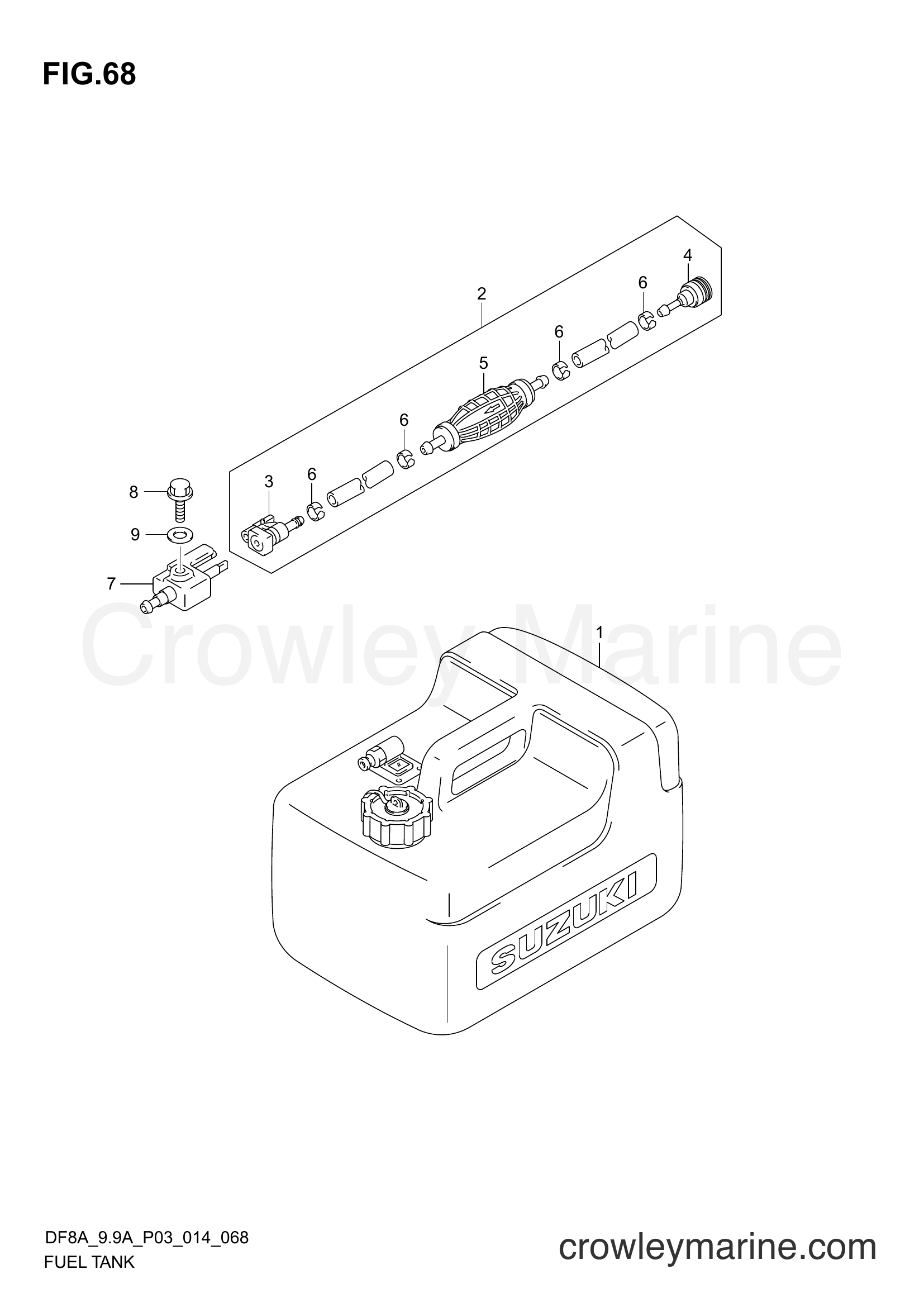 Suzuki Marine DF8A 410001~ - FUEL TANK