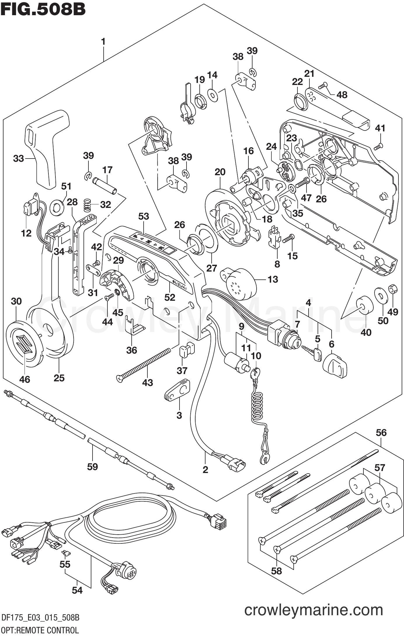 Suzuki Marine DF175ZG 51001~ - OPT:REMOTE CONTROL (DF150Z E03)
