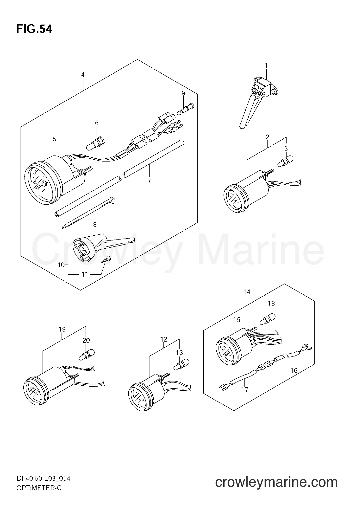 Suzuki Marine DF50 - OPT:METER (MODEL:99~04)