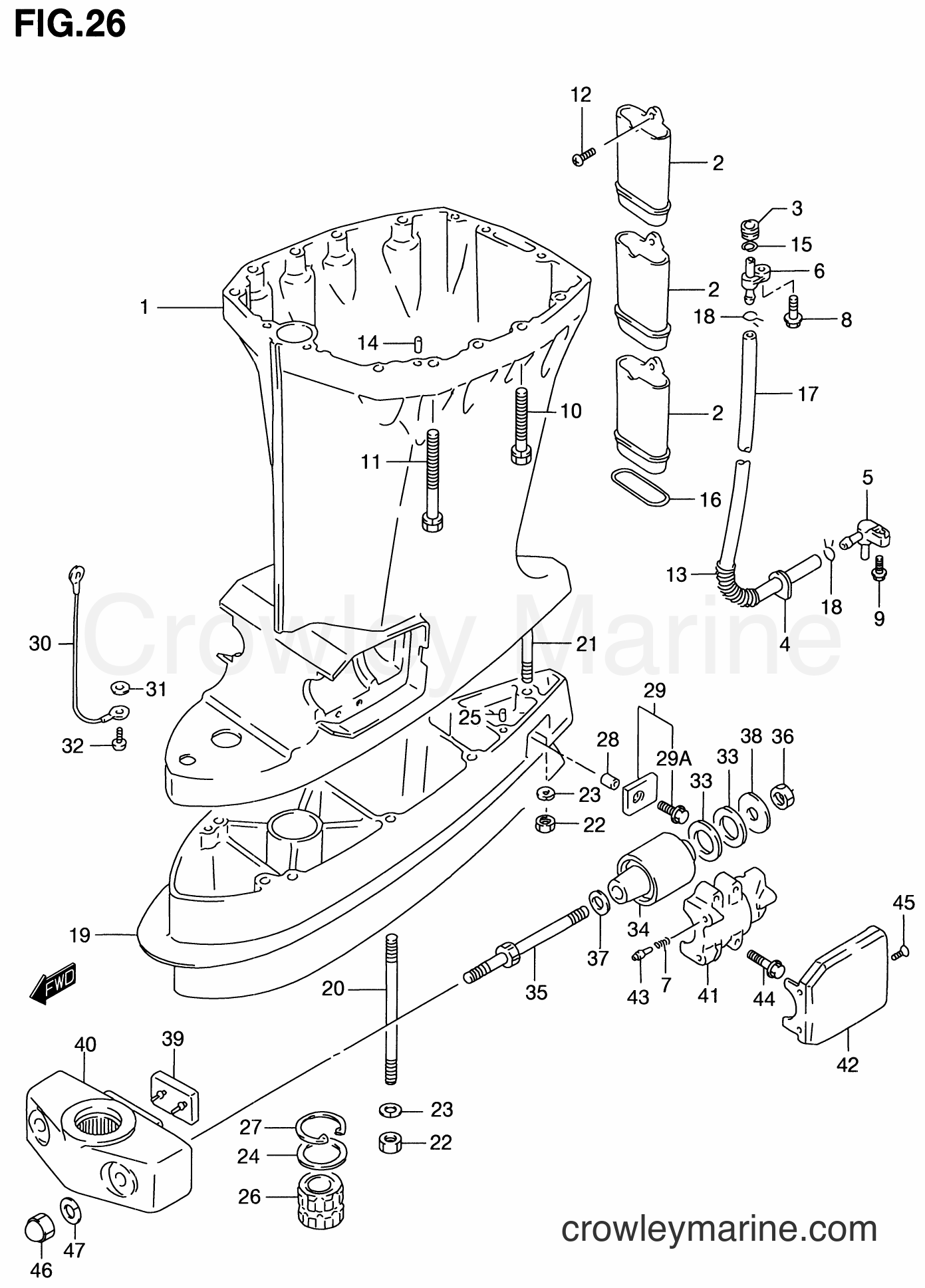 Suzuki Marine DT100 - DRIVESHAFT HOUSING