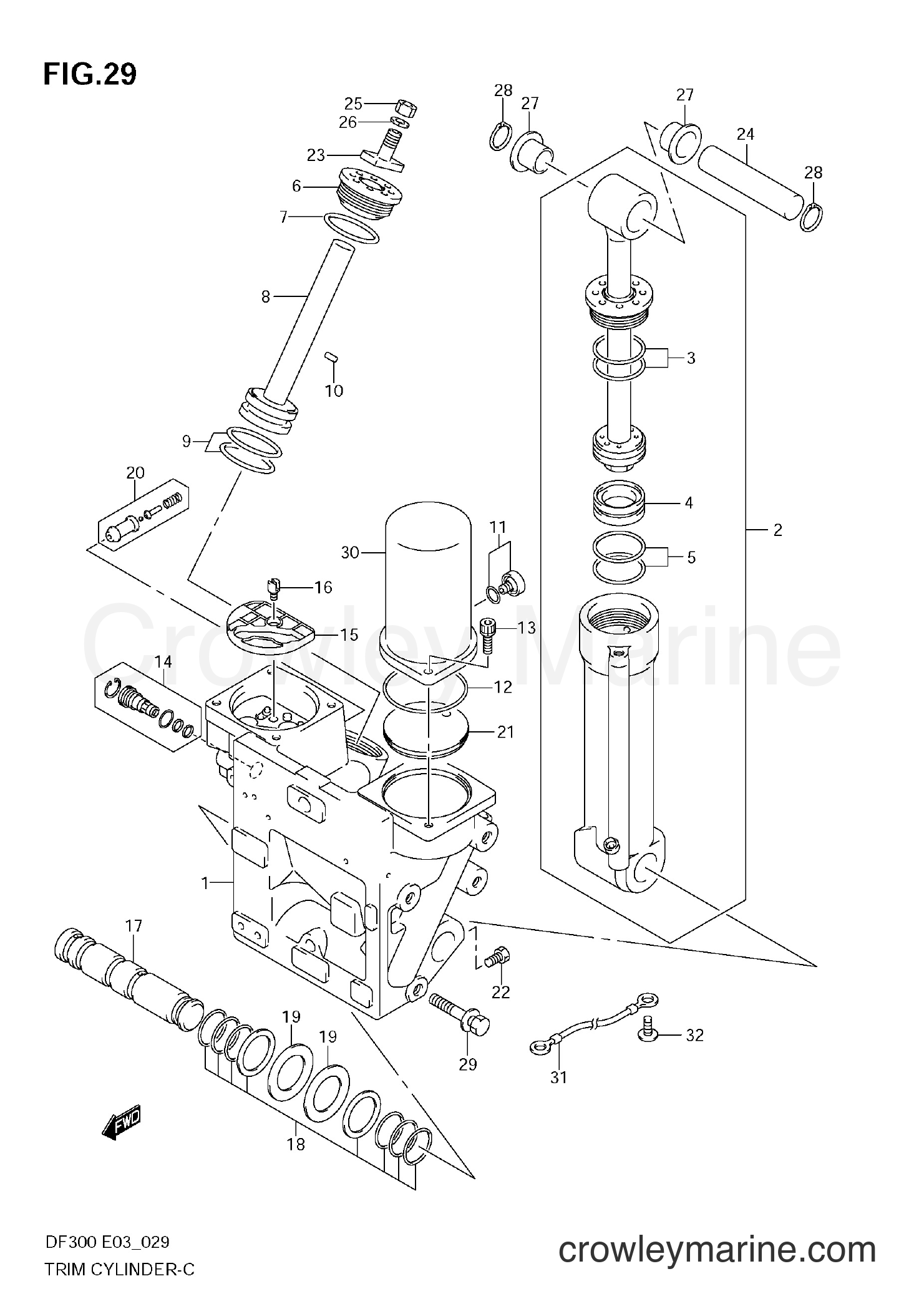 Suzuki Marine DF300Z - TRIM CYLINDER