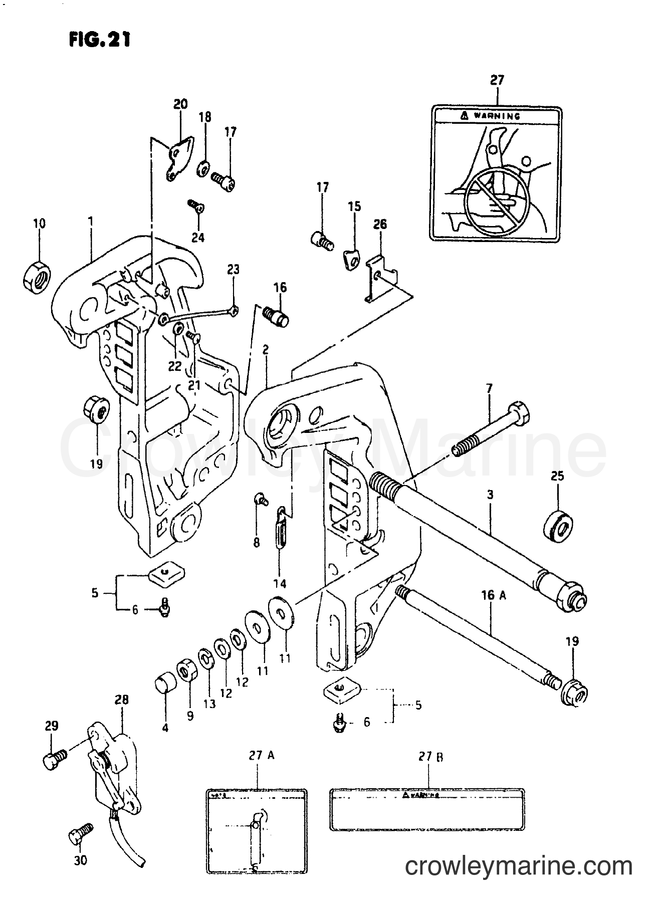 Suzuki Marine DT65 - CLAMP BRACKET (MODEL:95-97)
