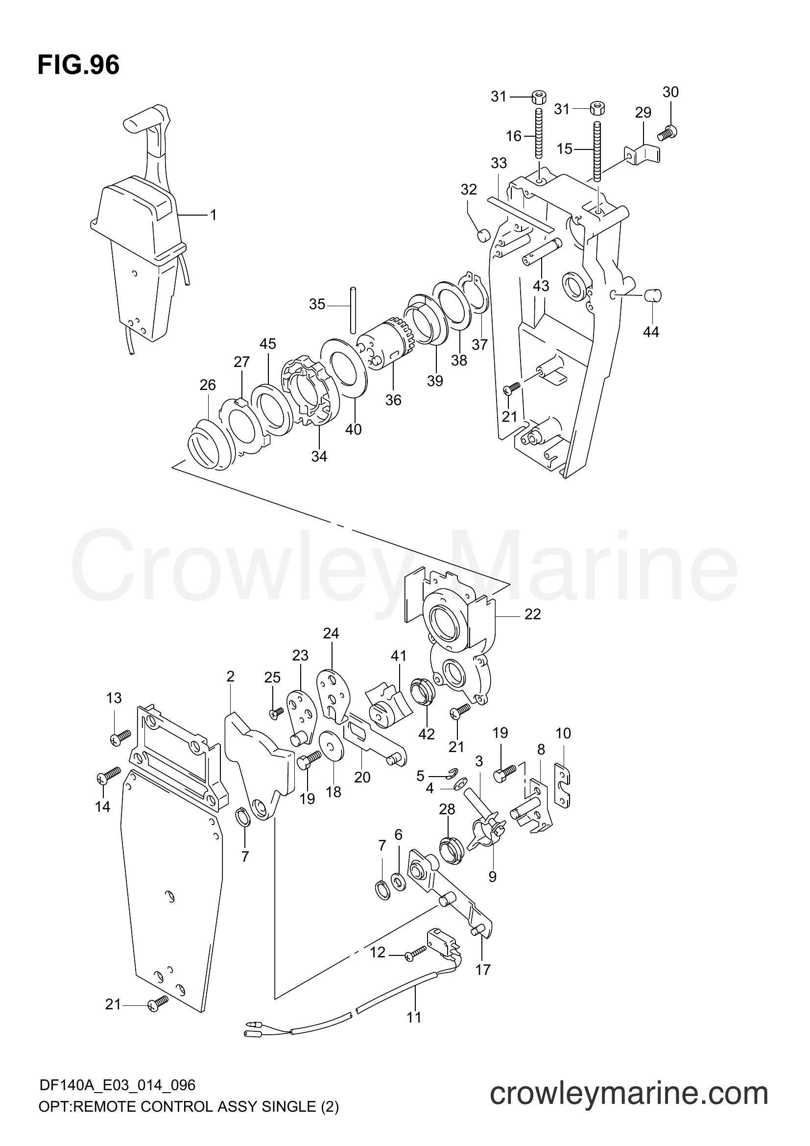 Suzuki Marine DF140AT 410001~ - OPT:REMOTE CONTROL ASSY SINGLE (2) (DF140AZ E03)