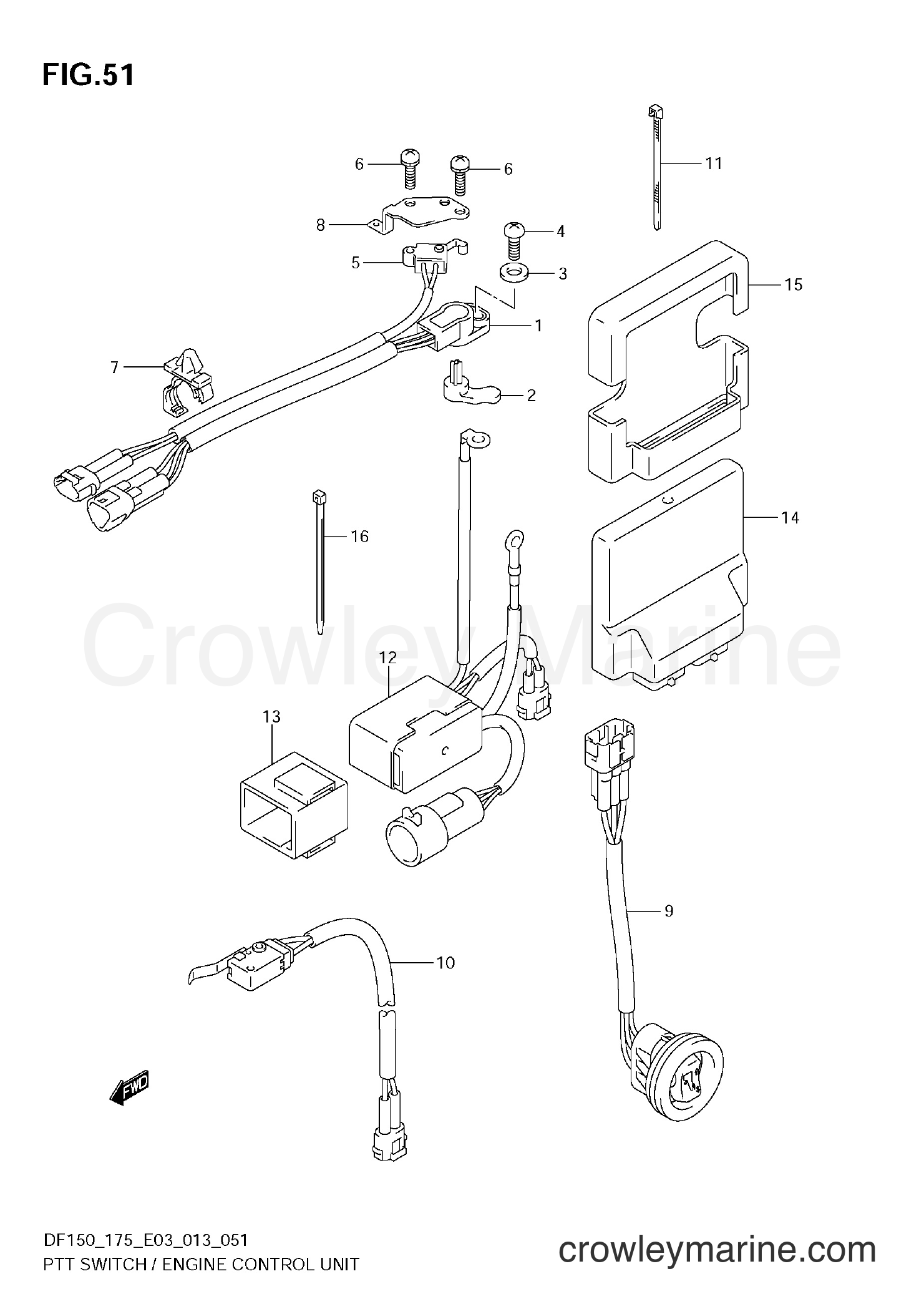 Suzuki Marine DF175 310001~ - PTT SWITCH / ENGINE CONTROL UNIT