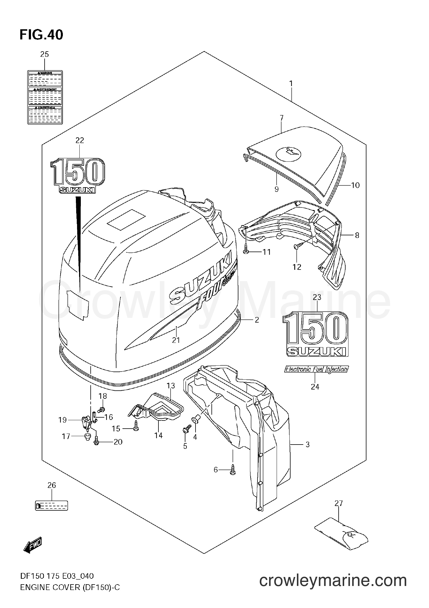 2006 Four-Stroke Outboard 150 - DF150 - ENGINE COVER (DF150)(MODEL:06~09)