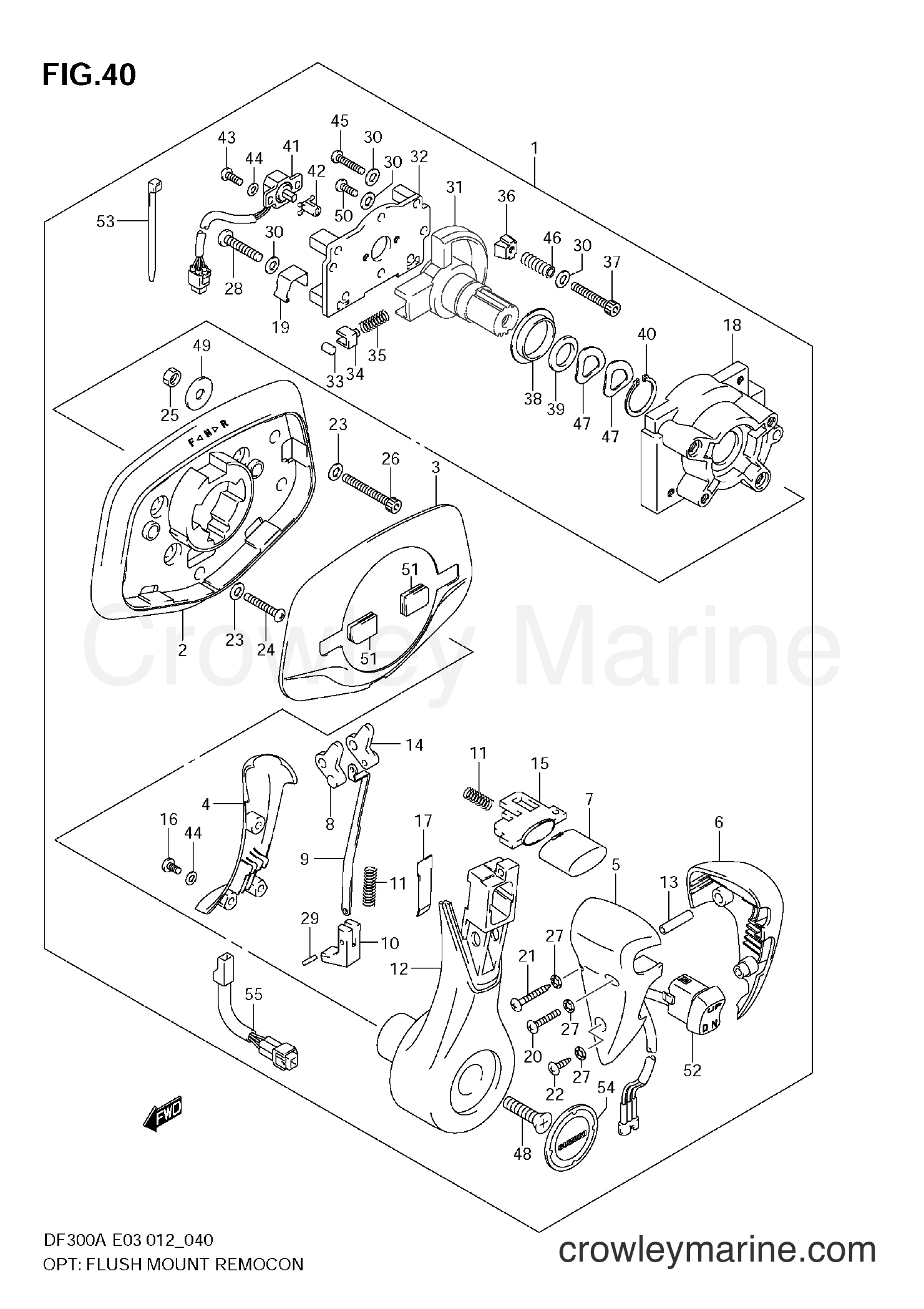 Suzuki Marine DF300AP 30002 - OPT: FLUSH MOUNT REMOCON