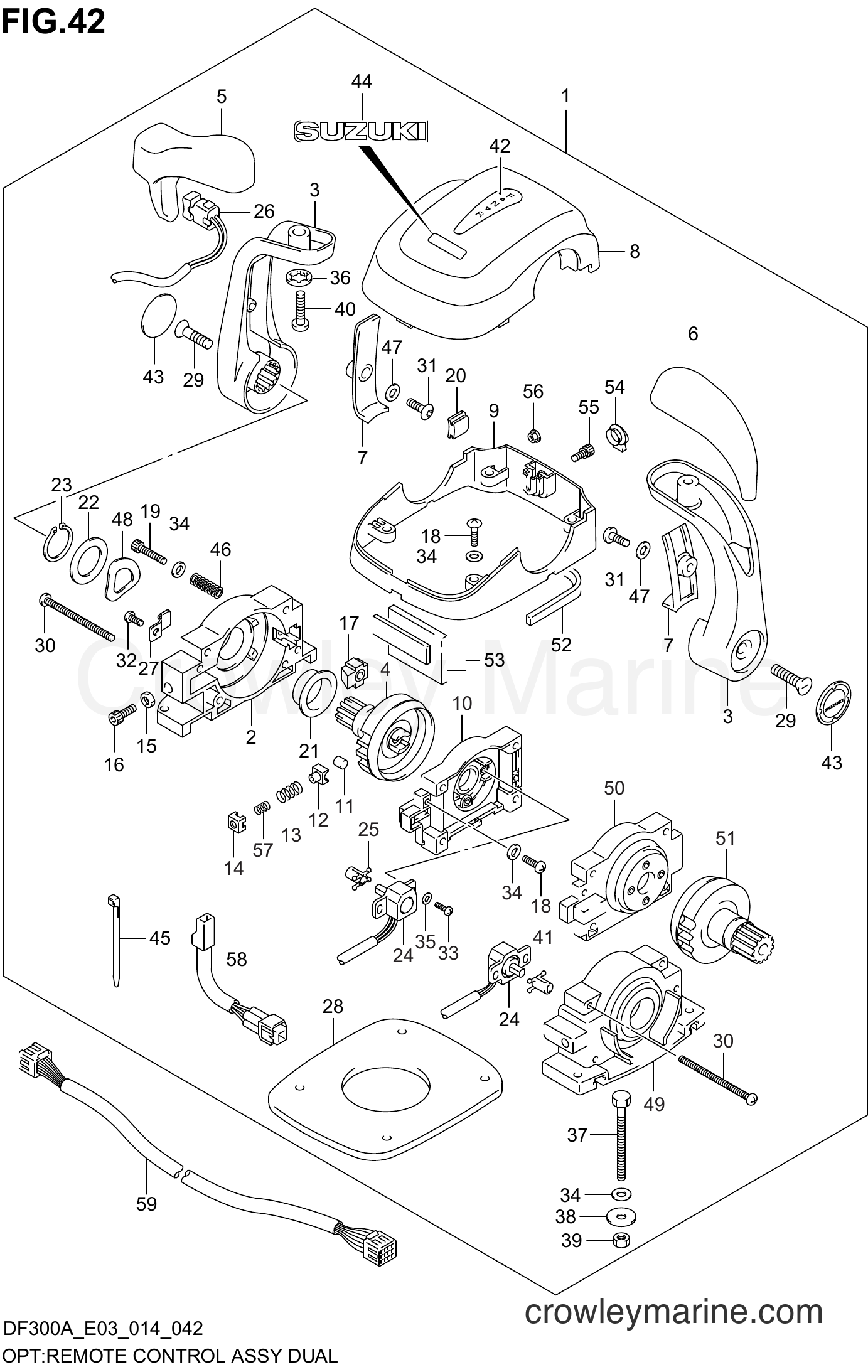 Suzuki Marine DF250AP 410001~ - OPT:REMOTE CONTROL ASSY DUAL