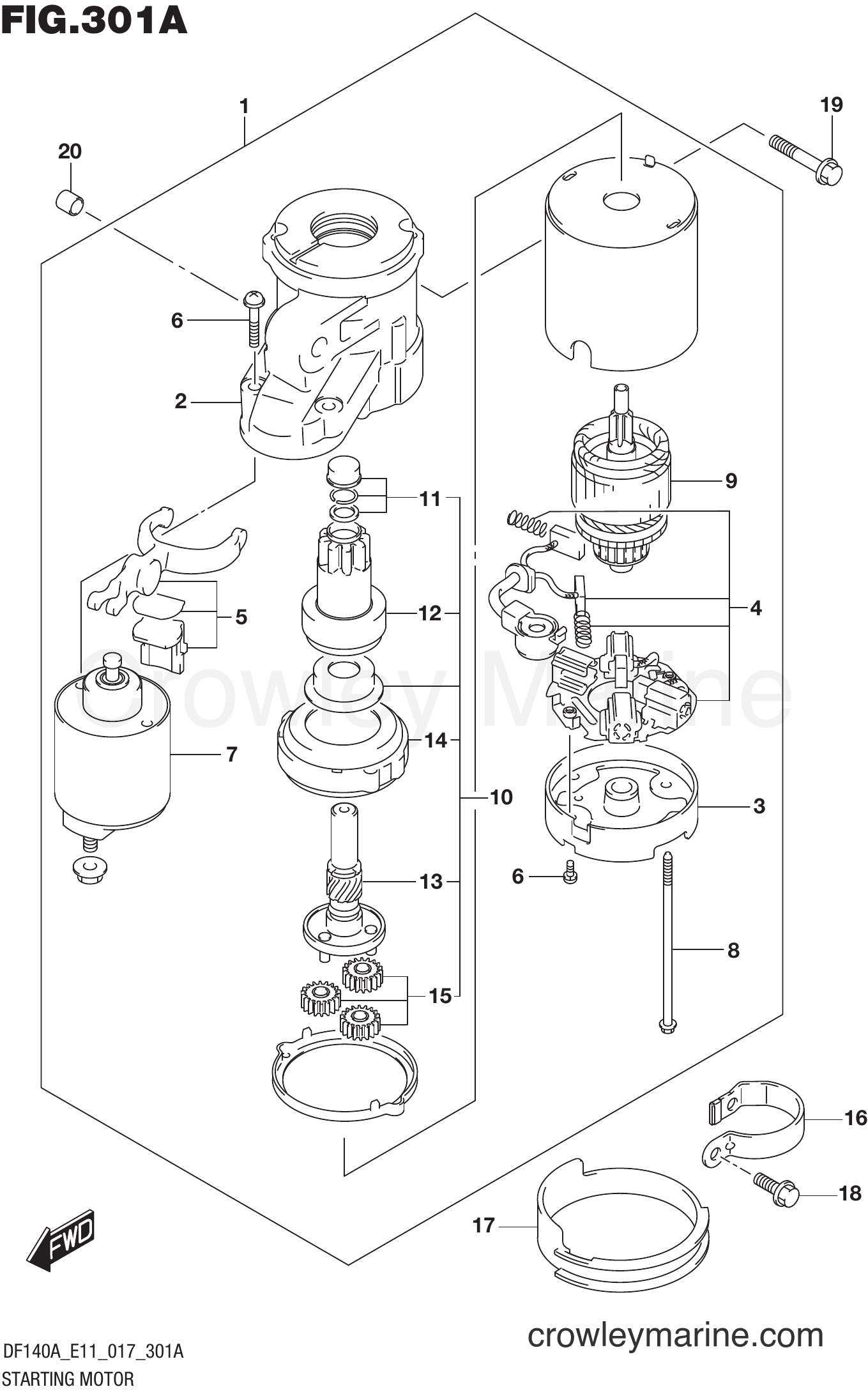 Suzuki Marine DF140AT 710001~ - STARTING MOTOR