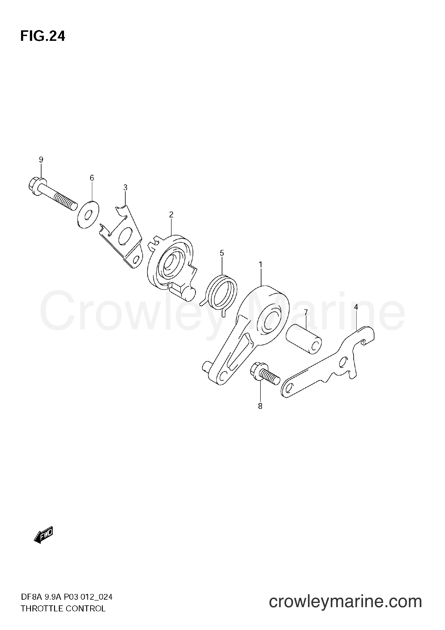 Suzuki Marine DF9.9A 00994F-210001~ - THROTTLE CONTROL (DF9,9AR)