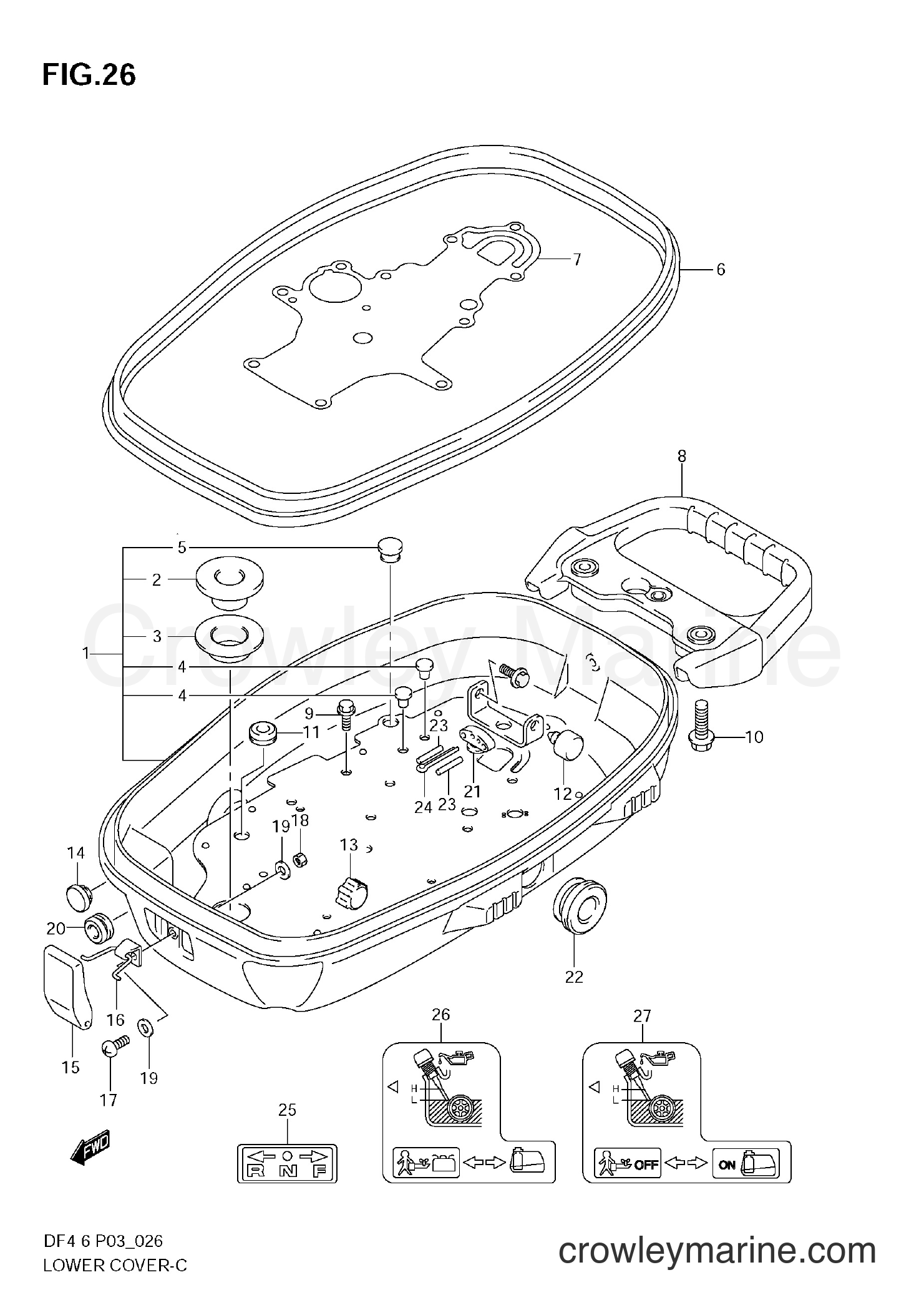 Suzuki Marine DF6 - LOWER COVER