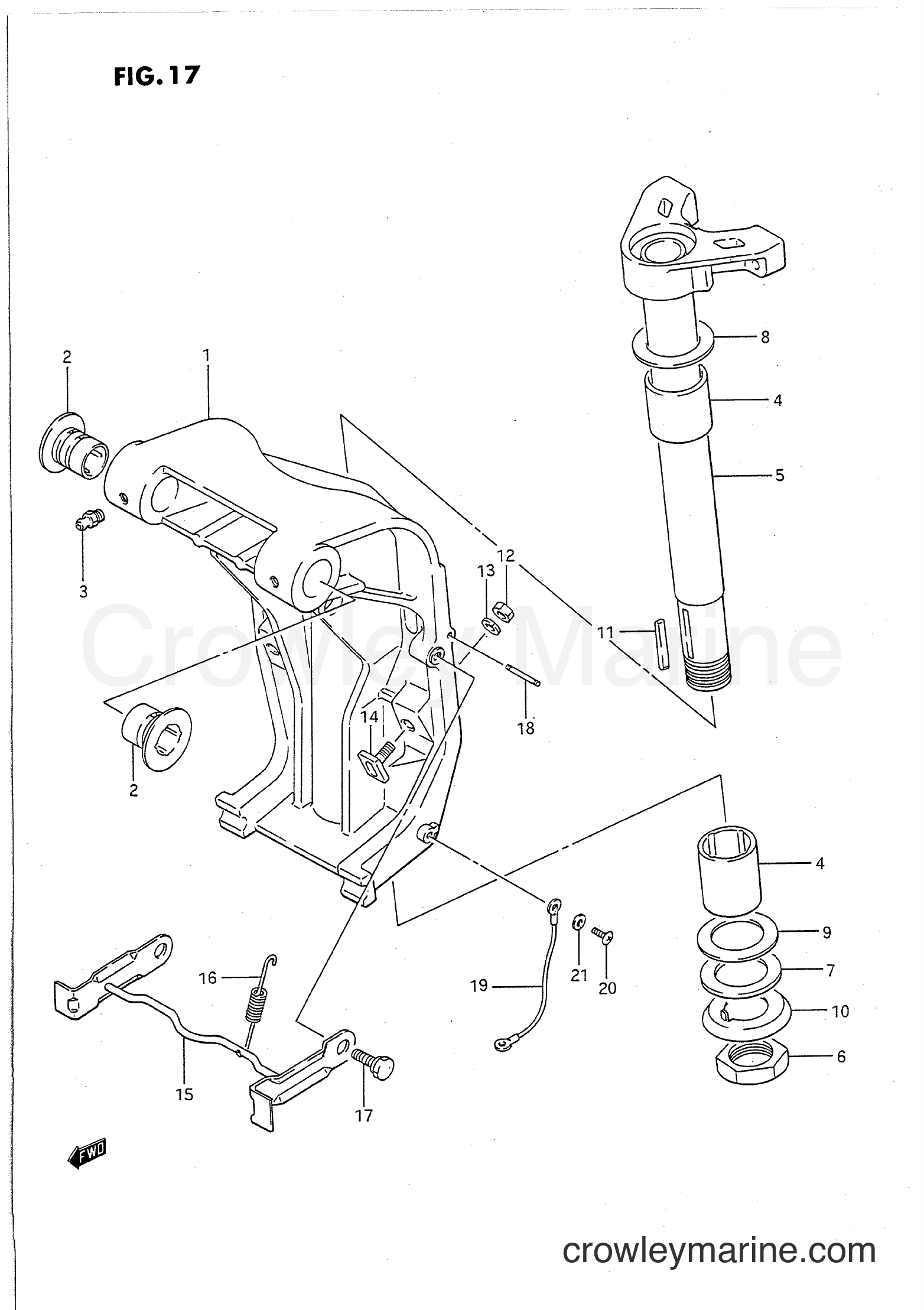Suzuki Marine PU140 - SWIVEL BRACKET