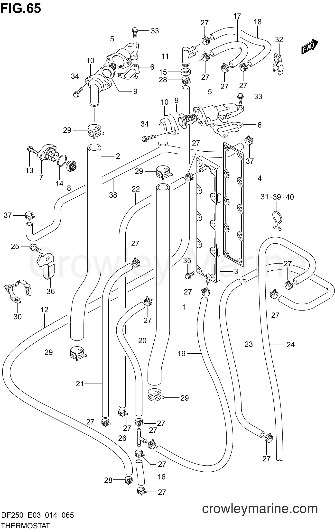 Suzuki Marine DF225 410001~ - THERMOSTAT (DF250T E03)