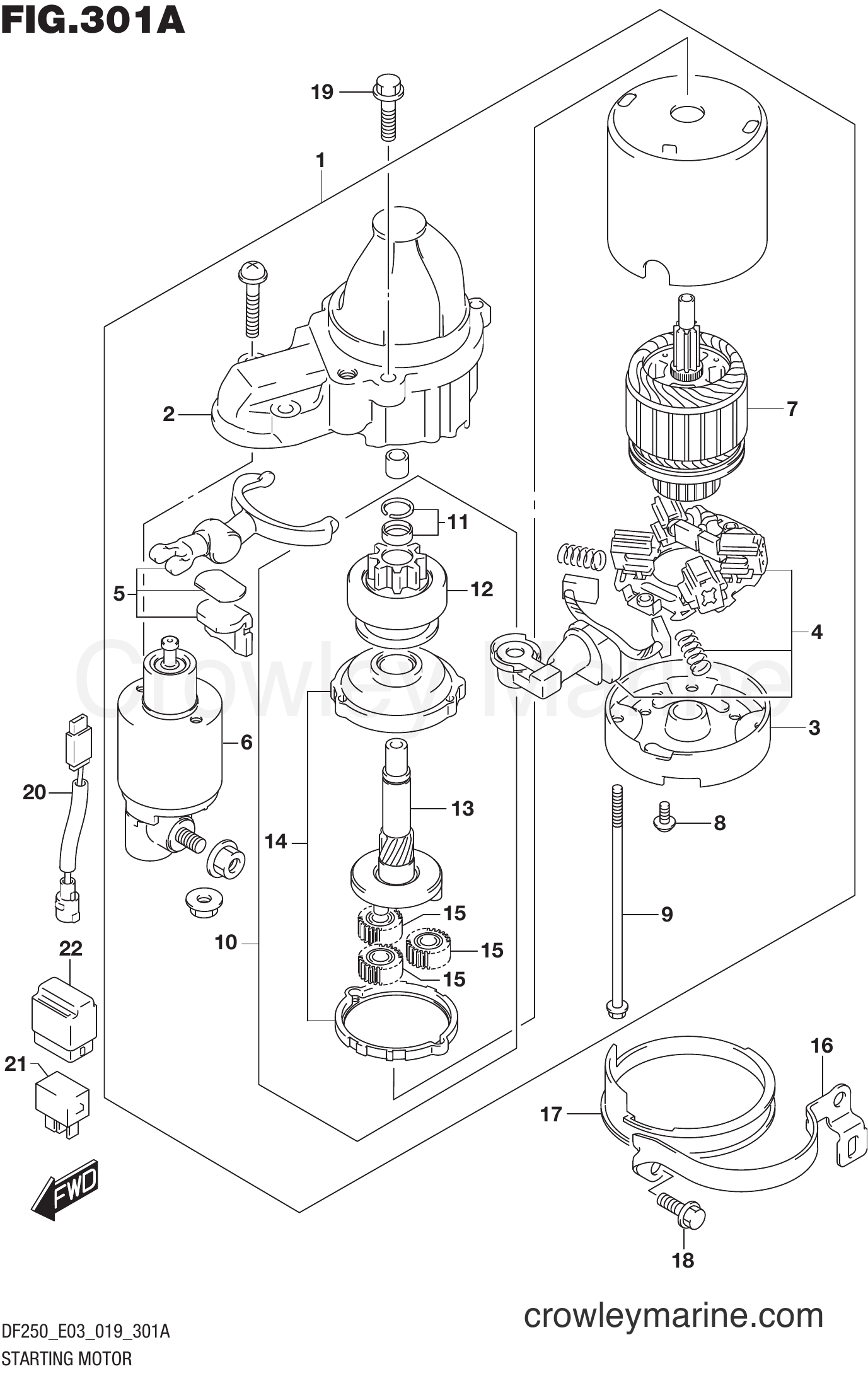 Suzuki Marine DF250Z 910001~ - STARTING MOTOR