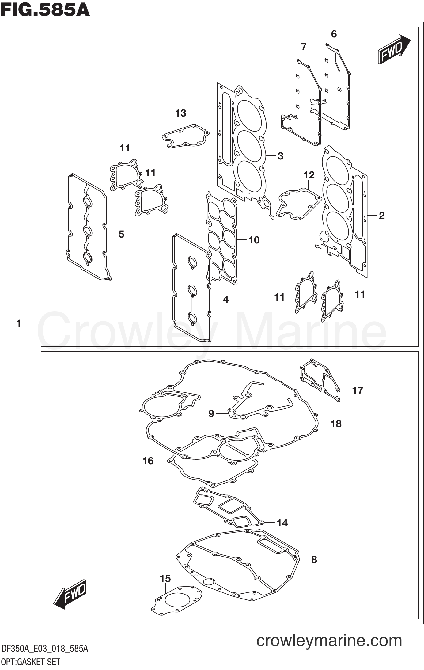 Suzuki Marine DF350A 810001~ - OPT:GASKET SET