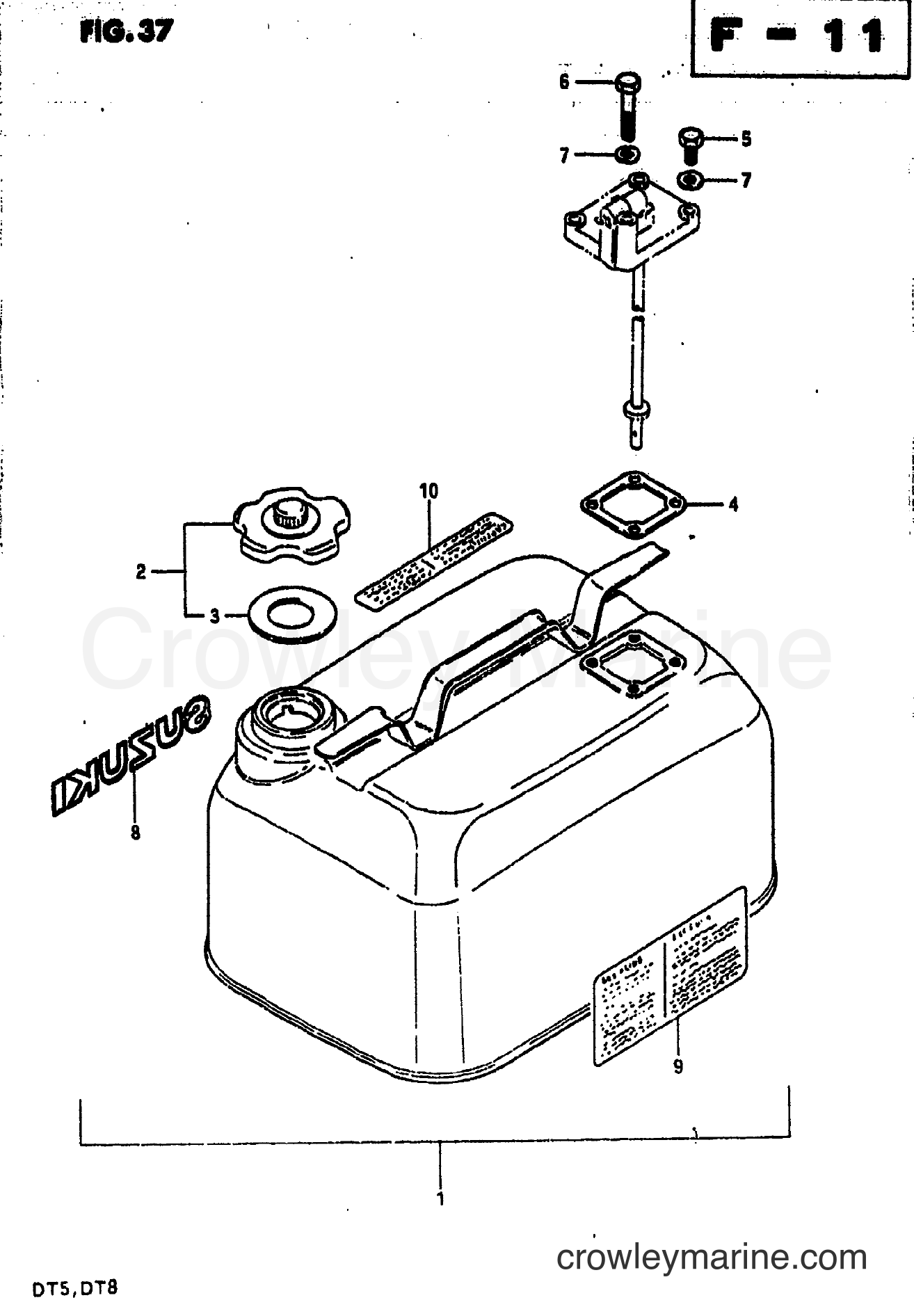 Suzuki Marine DT5 - FUEL TANK 2 : DT8 (E9, E13, E40)