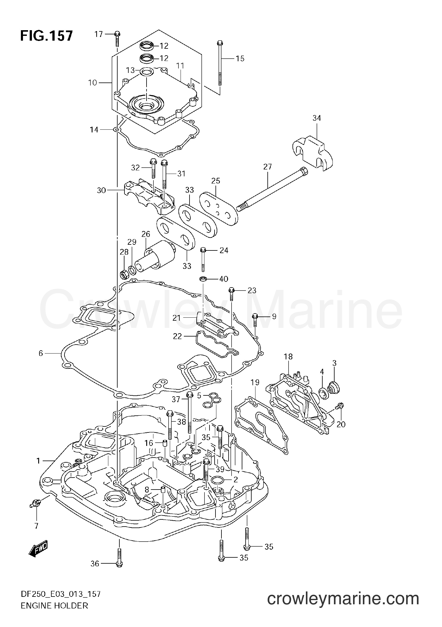 Suzuki Marine DF225 310001~ - ENGINE HOLDER (DF225T)