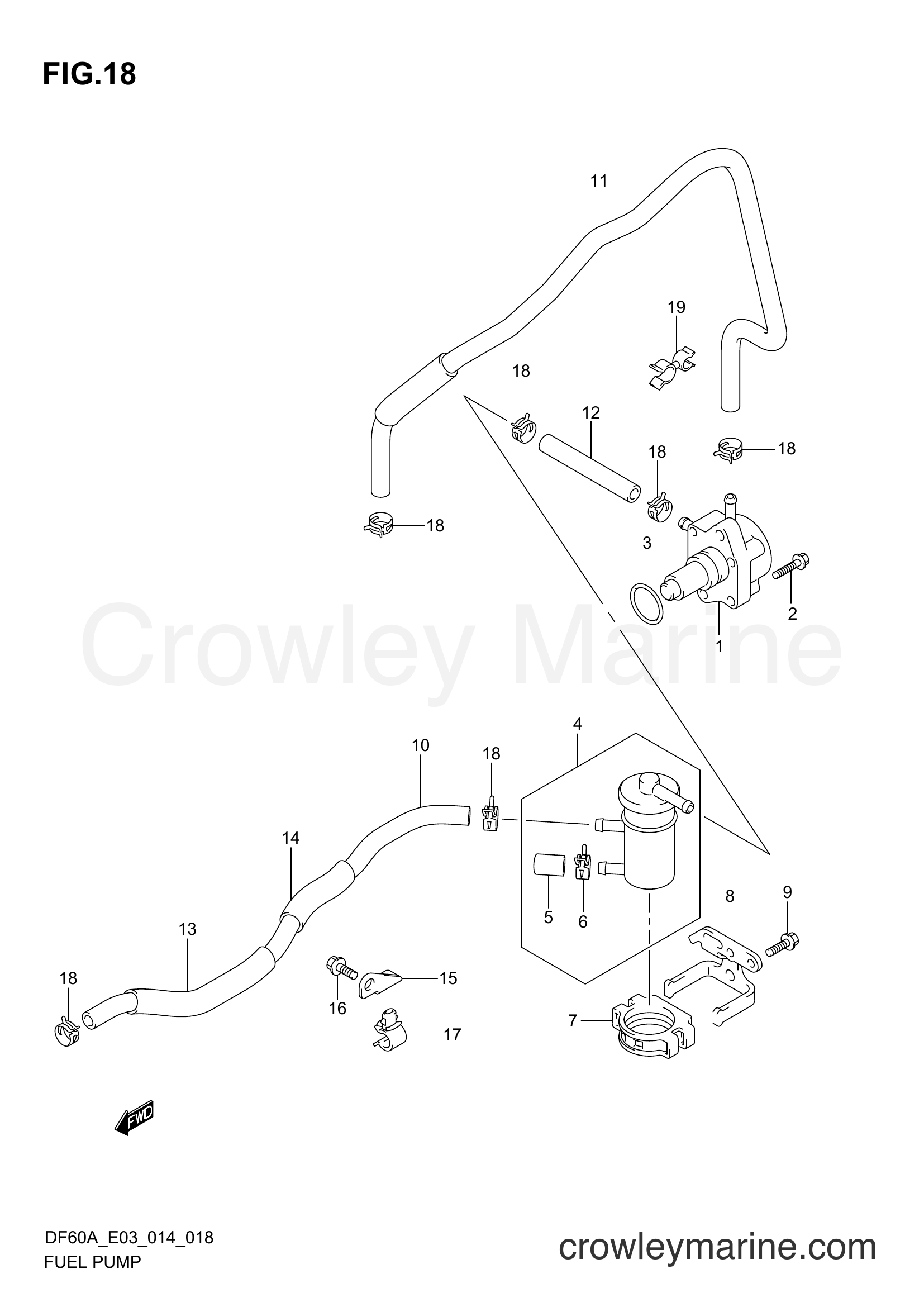 Suzuki Marine DF60A 410001~ - FUEL PUMP