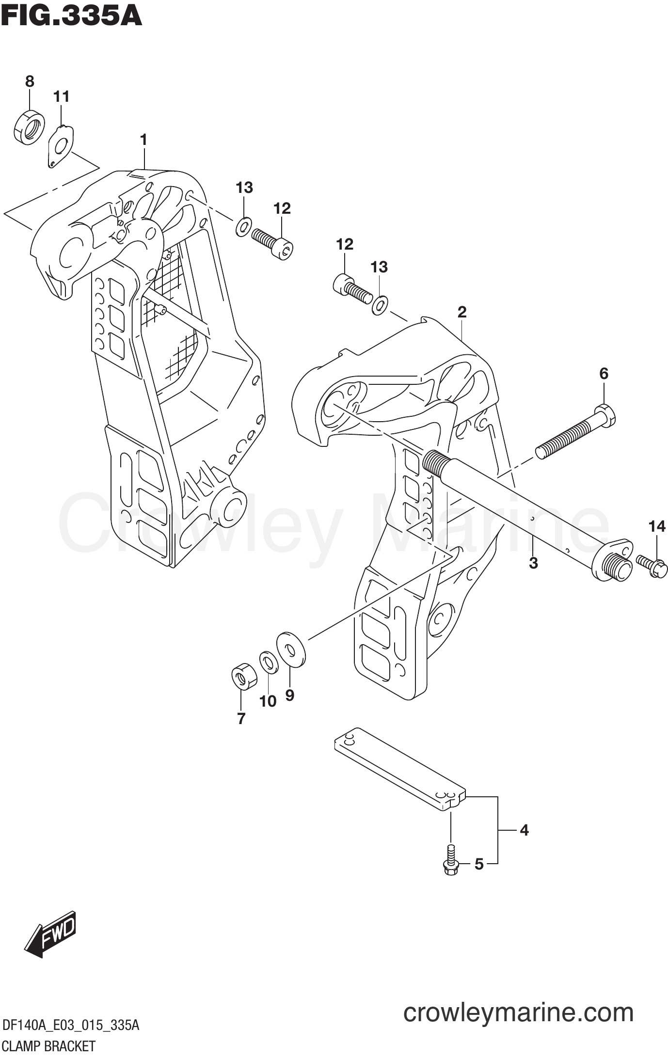 Suzuki Marine DF100A 510001~ - CLAMP BRACKET (DF100AT E03)