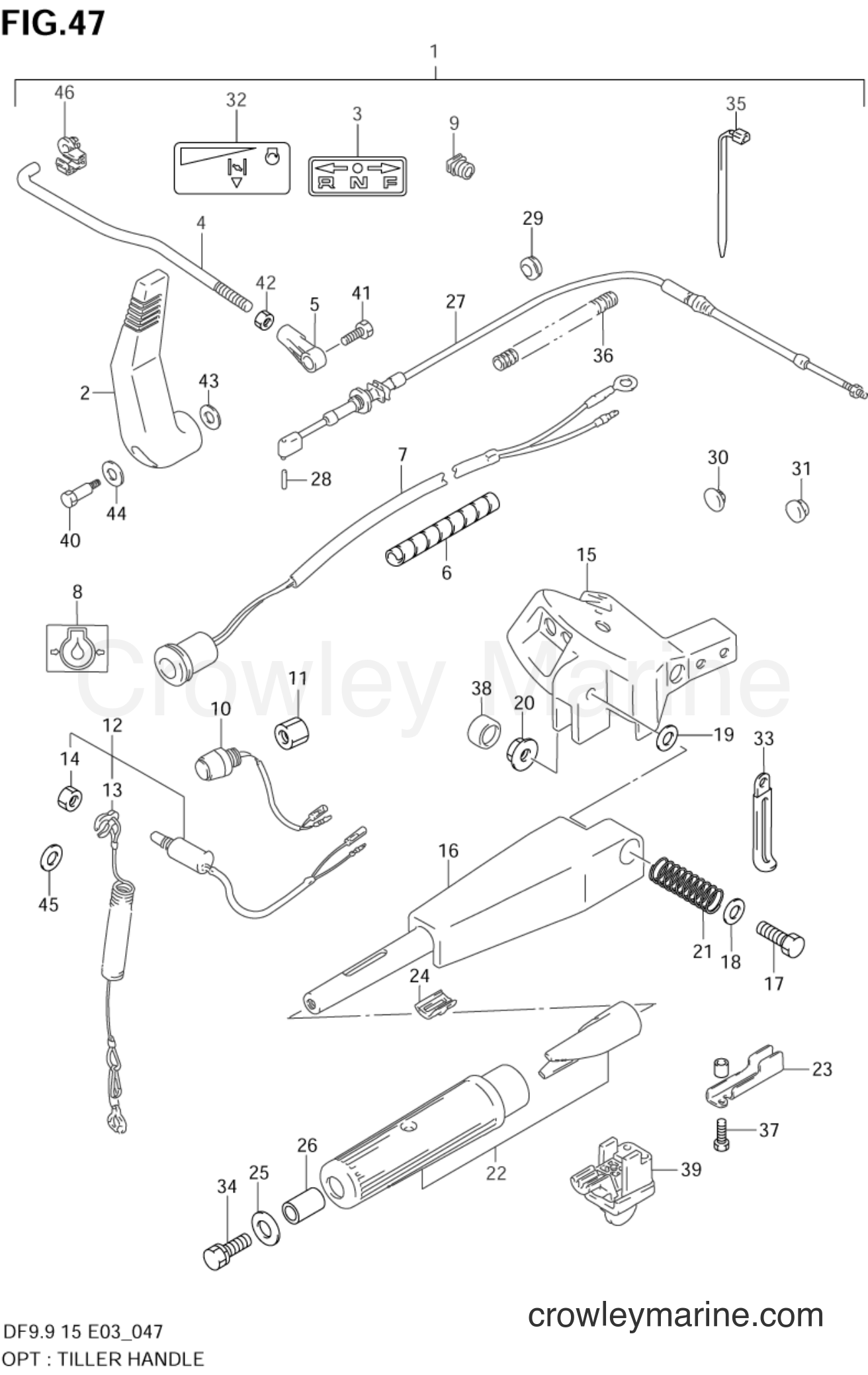 Suzuki Marine DF9.9 - OPT:TILLER HANDLE