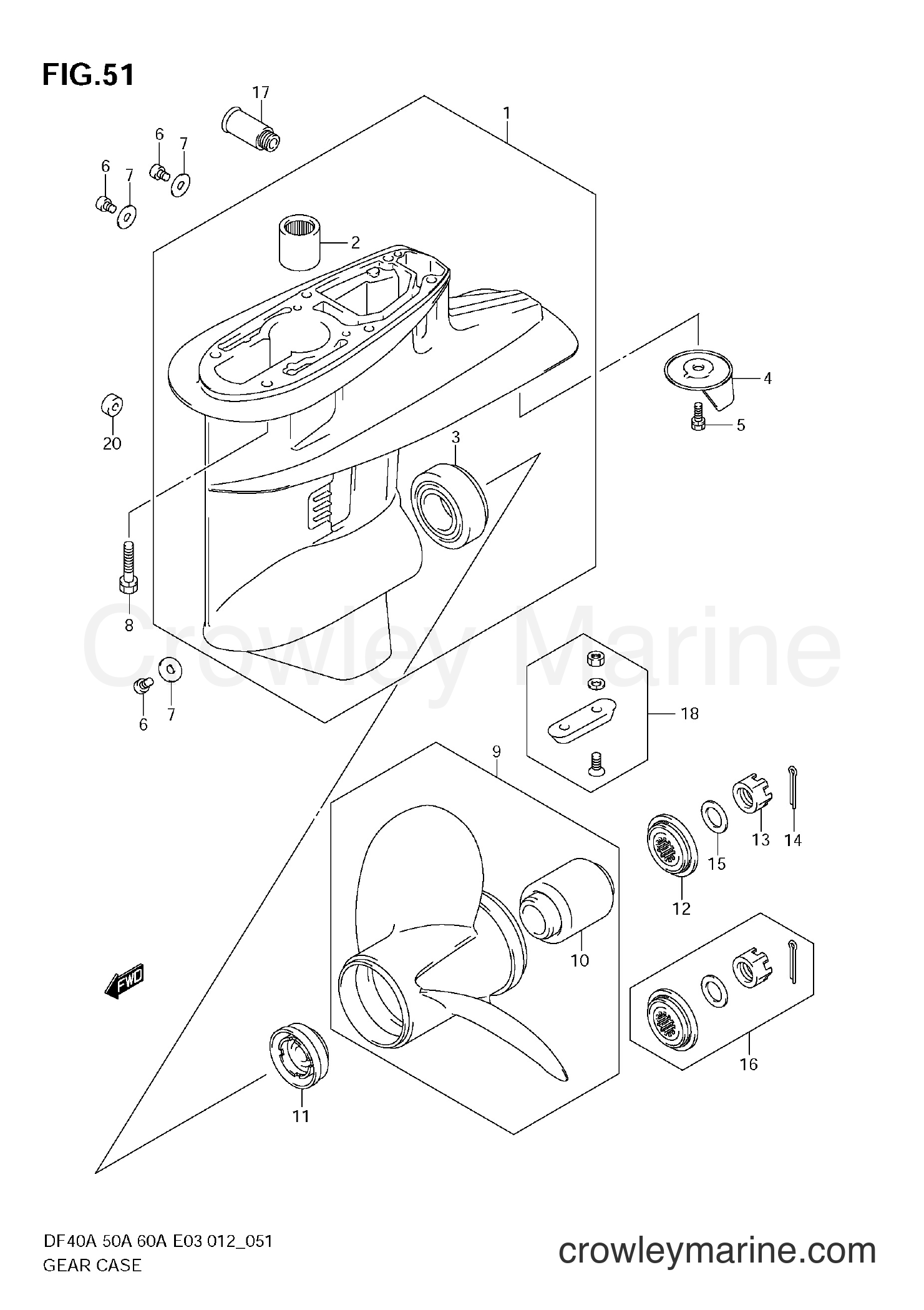 Suzuki Marine DF40A 210001~ - GEAR CASE