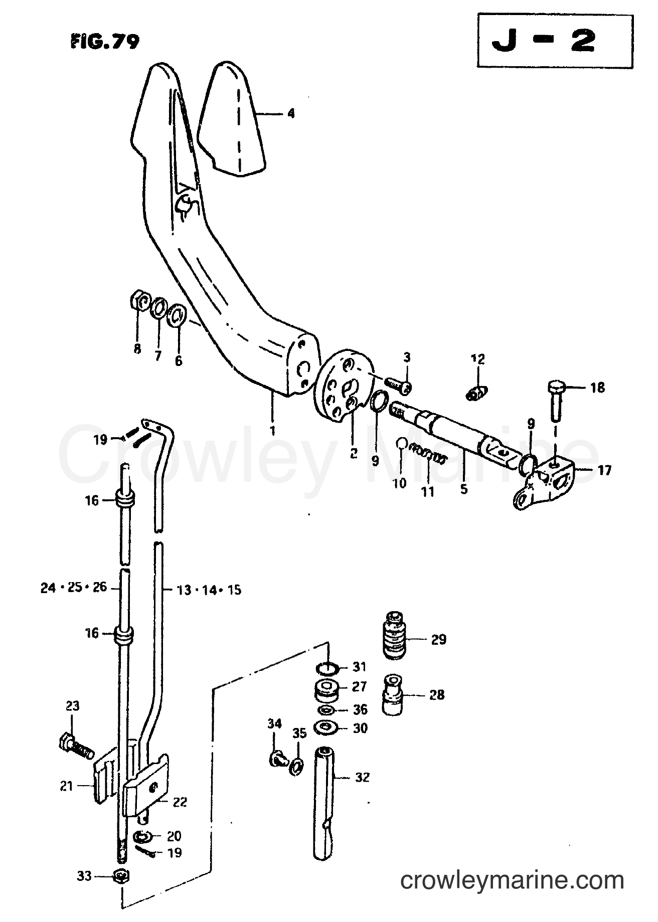 Suzuki Marine DT4 - CLUTCH LEVER
