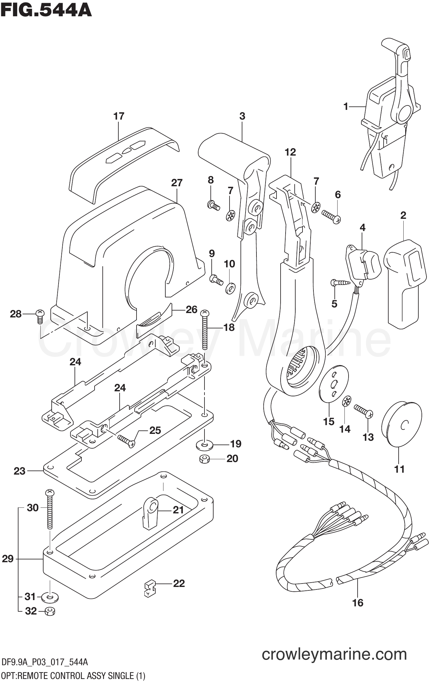 Suzuki Marine DF9.9AR 710001~ - OPT:REMOTE CONTROL ASSY SINGLE (1)