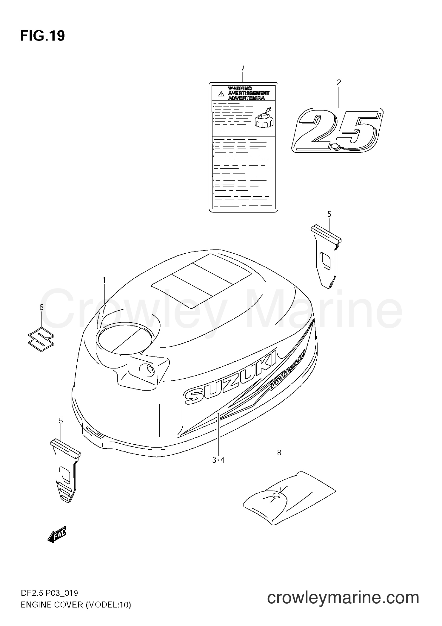 Suzuki Marine DF2.5 - ENGINE COVER (MODEL:10~)