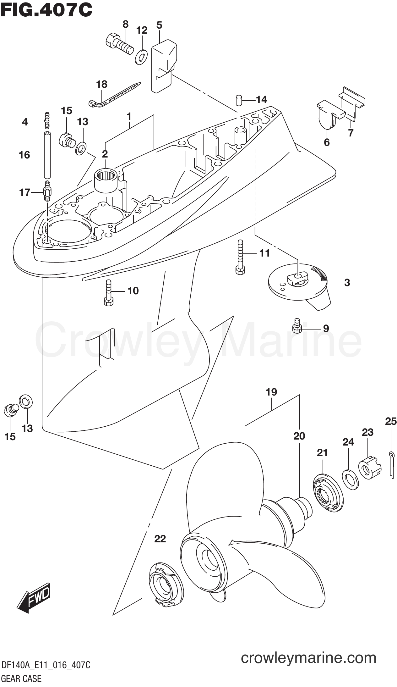 Suzuki Marine DF100AT 610001~ - GEAR CASE (DF115AT E40)
