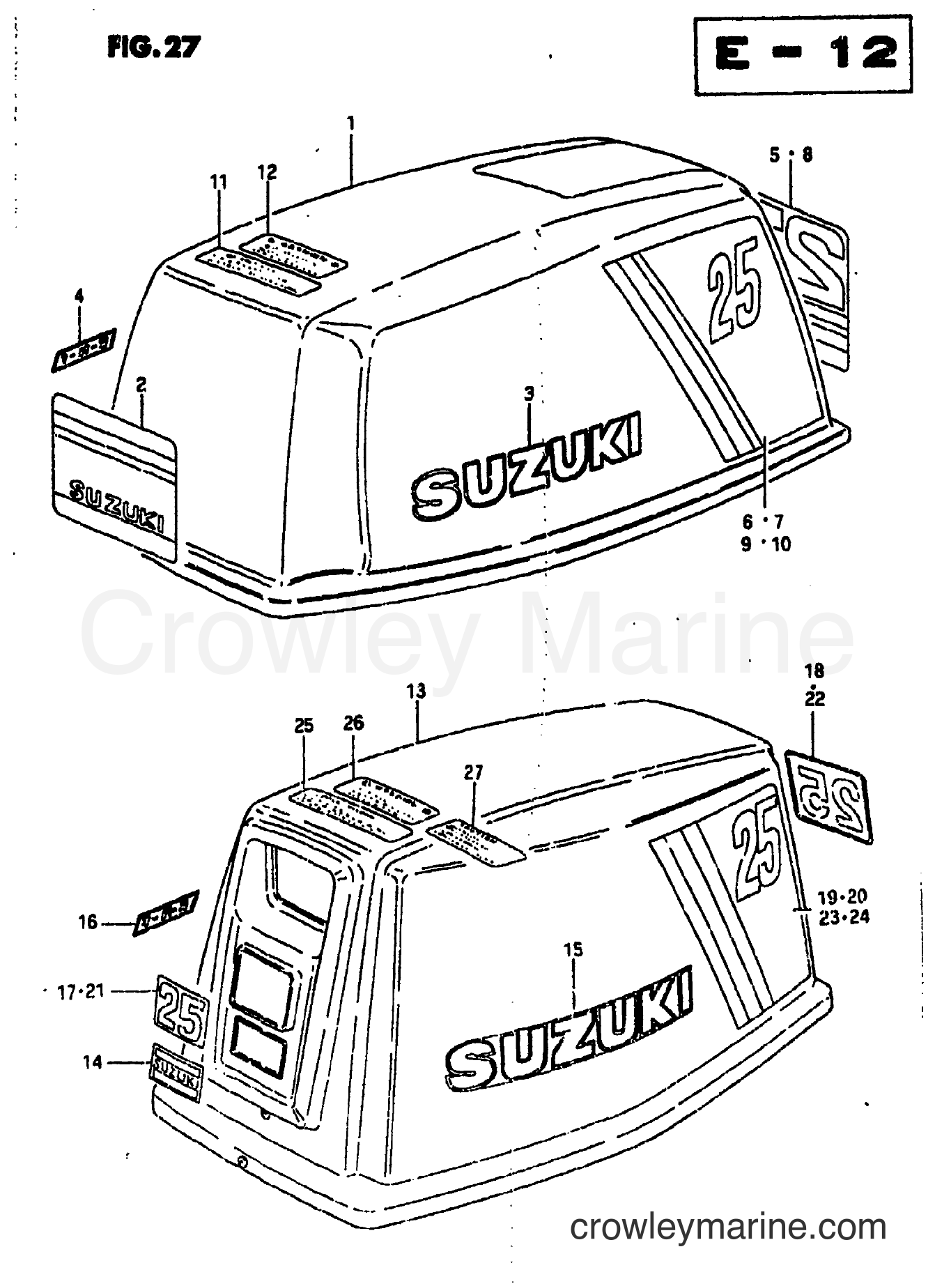 Suzuki Marine DT28 - ENGINE COVER (MODEL J/VZ)