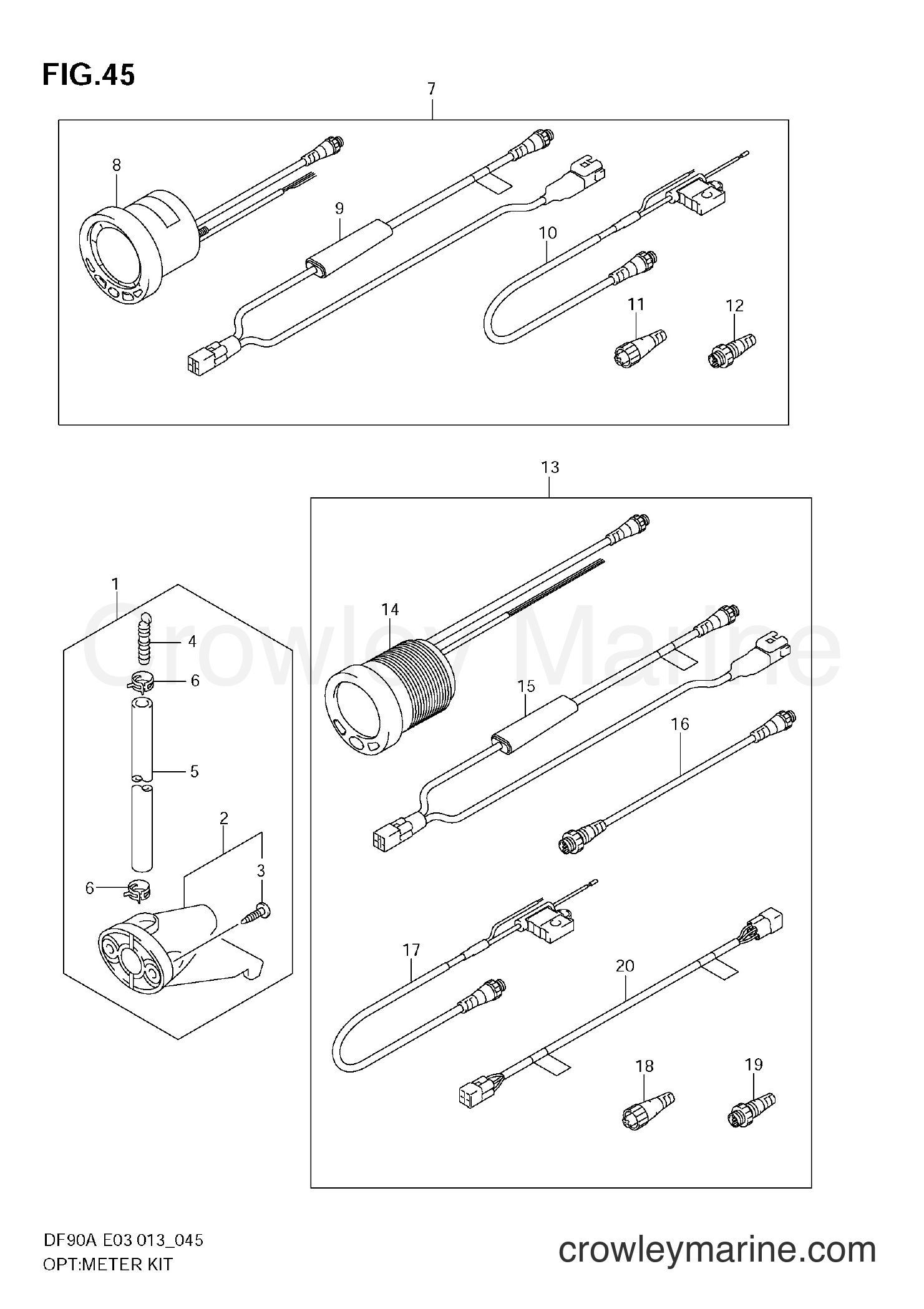 Suzuki Marine DF90A 09003F-310001~ - OPT:METER KIT