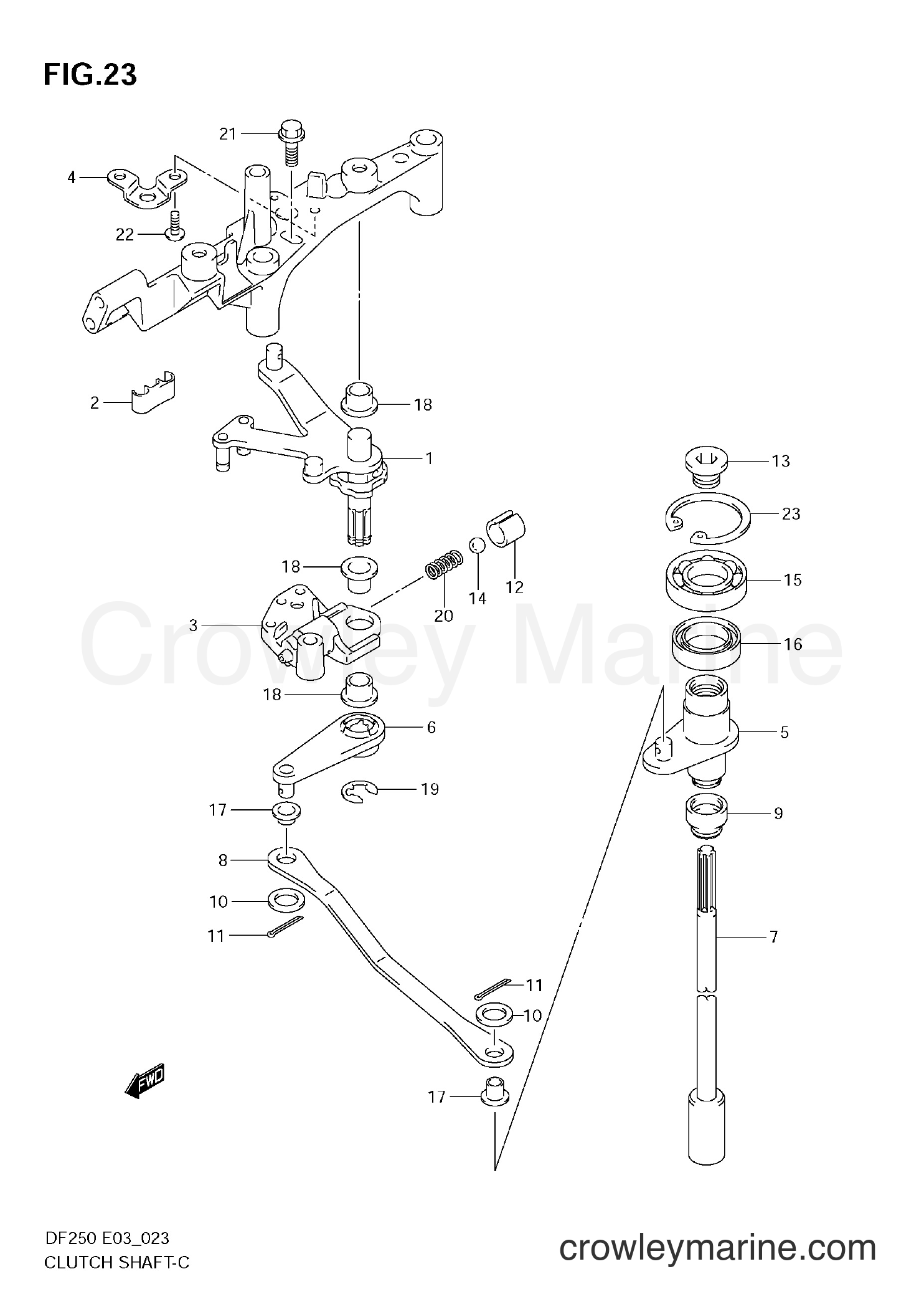 CLUTCH SHAFT - 2004 Four-Stroke Outboard 200 DF200 | Crowley Marine