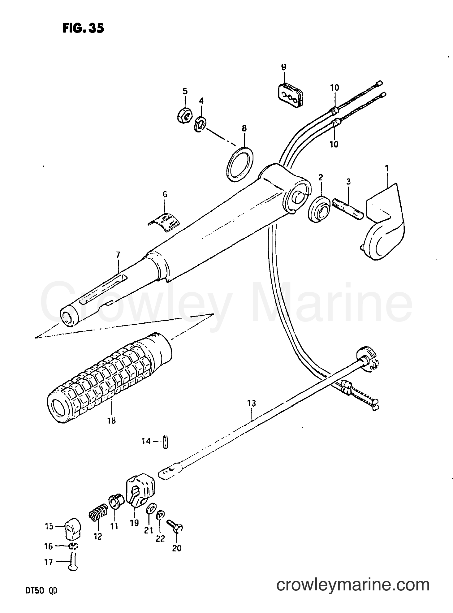 Suzuki Marine DT50 - TILLER HANDLE