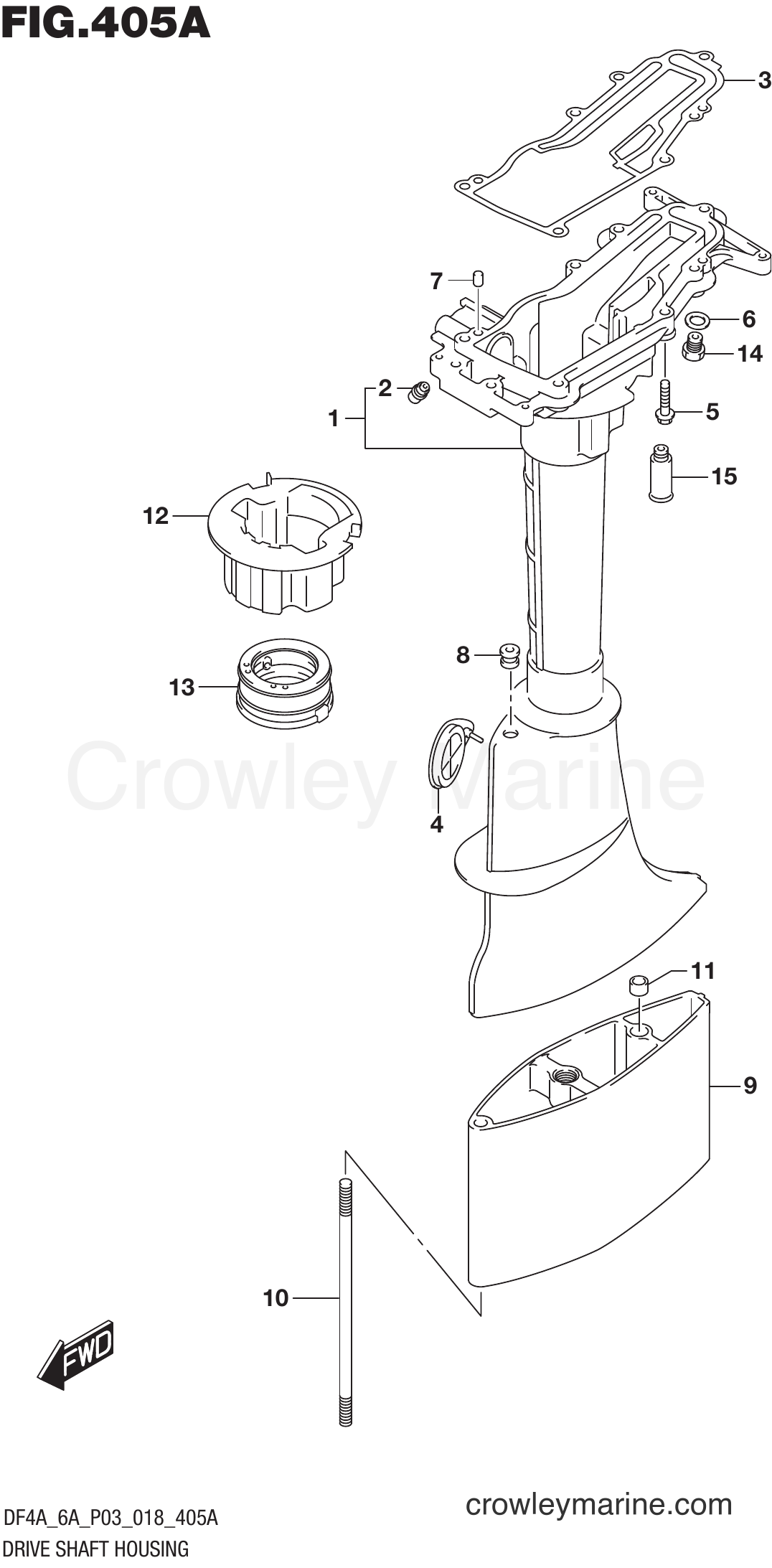 Suzuki Marine DF4A 810001~ - DRIVE SHAFT HOUSING