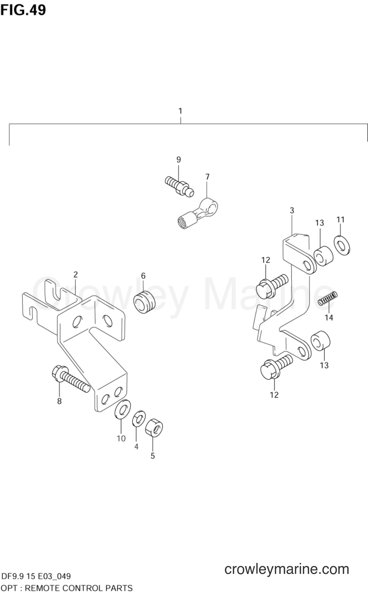 Suzuki Marine DF15 - OPTIONAL:REMOTE CONTROL PARTS