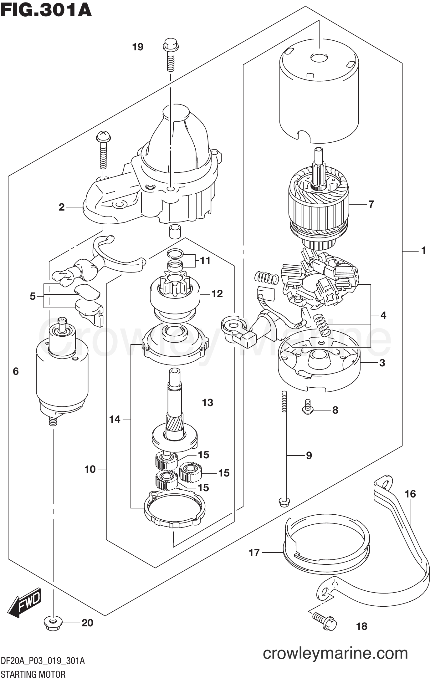 Suzuki Marine DF15ATH 910001~ - STARTING MOTOR