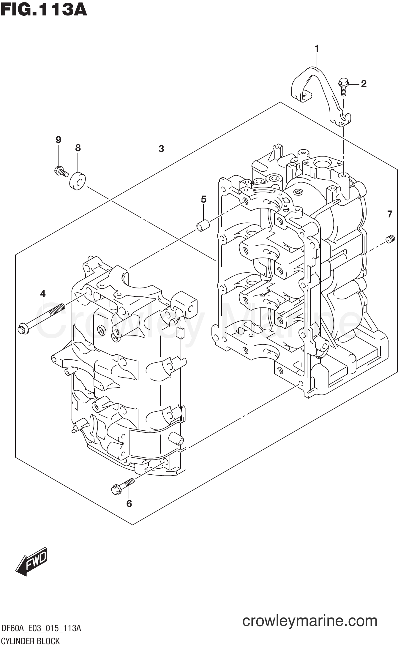 Suzuki Marine DF50AT 510001~ - CYLINDER BLOCK
