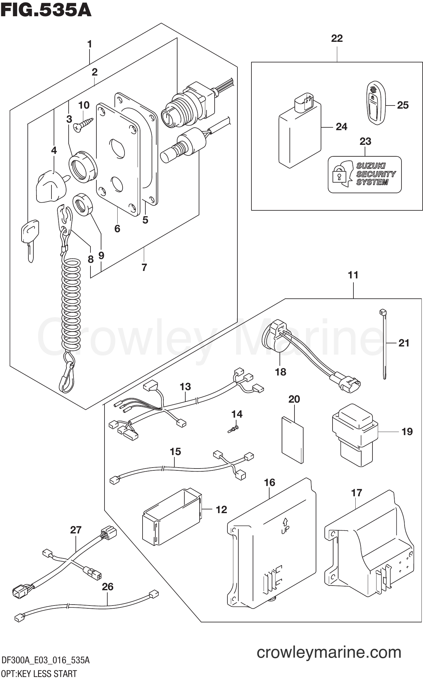 Suzuki Marine DF300AP 610001~ - OPT:KEY LESS START