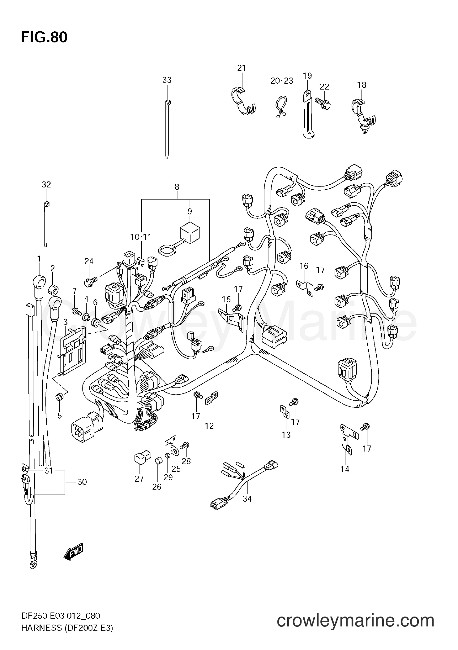 Suzuki Marine DF200 210001~ - HARNESS (DF200Z E3)