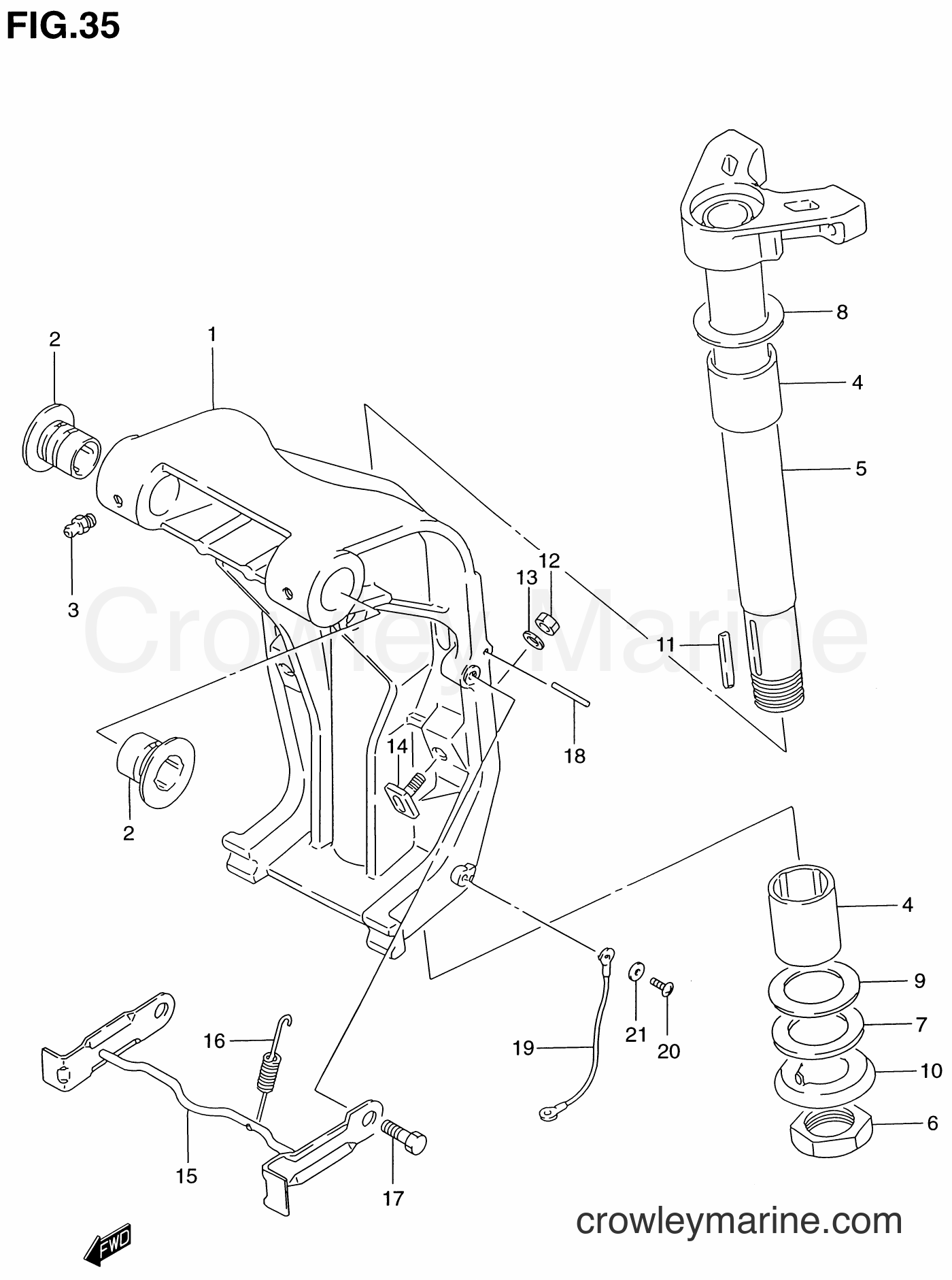 1986 Two-Stroke Outboard 115 - DT115 - SWIVEL BRACKET (~MODEL:95)