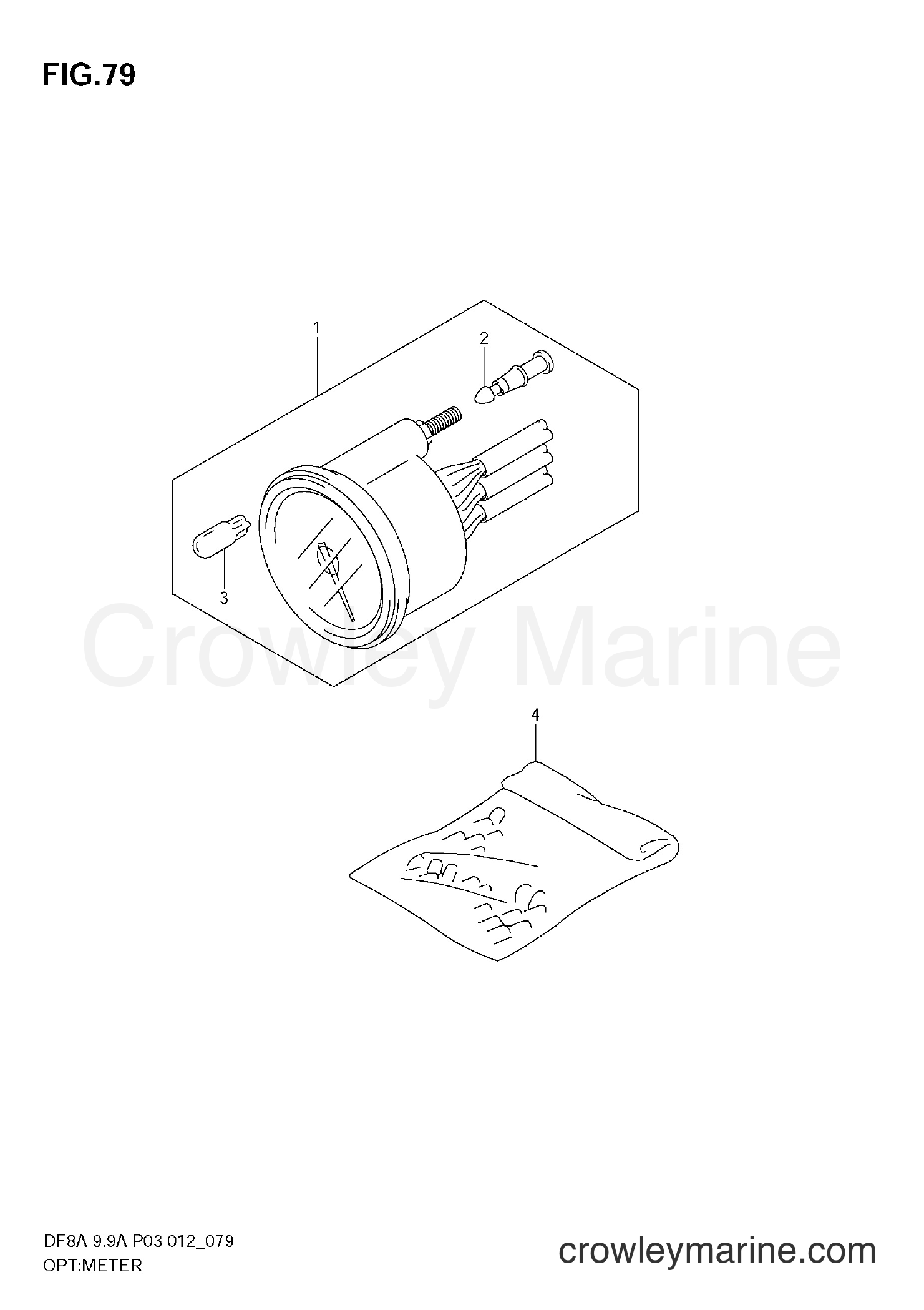 Suzuki Marine DF8A 00801F-210001~ - OPT:METER (DF8AR)