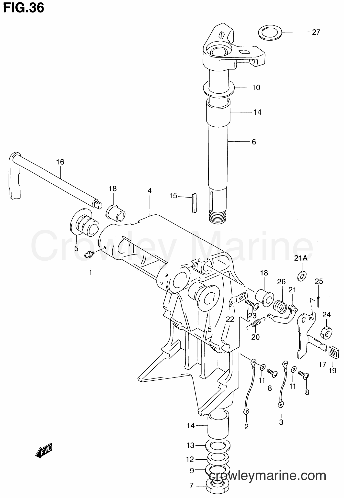 Suzuki Marine DT115 - SWIVEL BRACKET (MODEL:96~01)