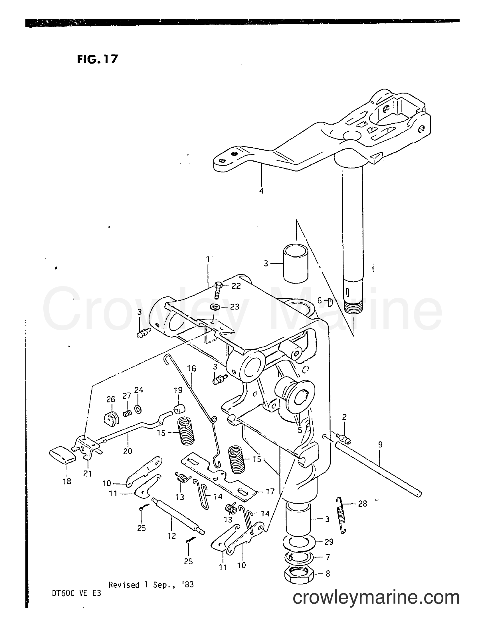 Suzuki Marine DT60C - SWIVEL BRACKET